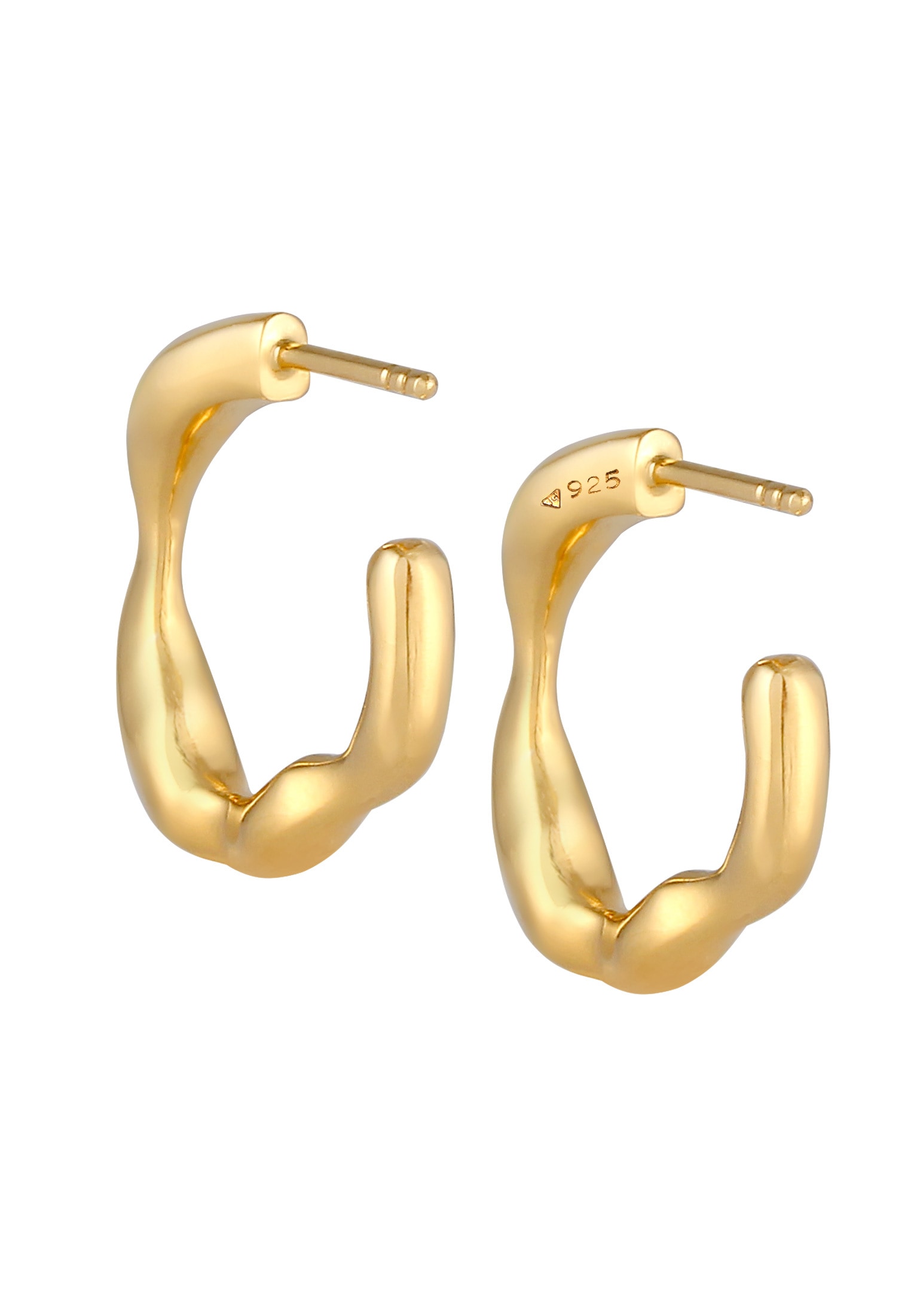 Elli Premium Paar Ohrstecker »Ohrringe Creolen Stecker Organic Look 925 Silber«