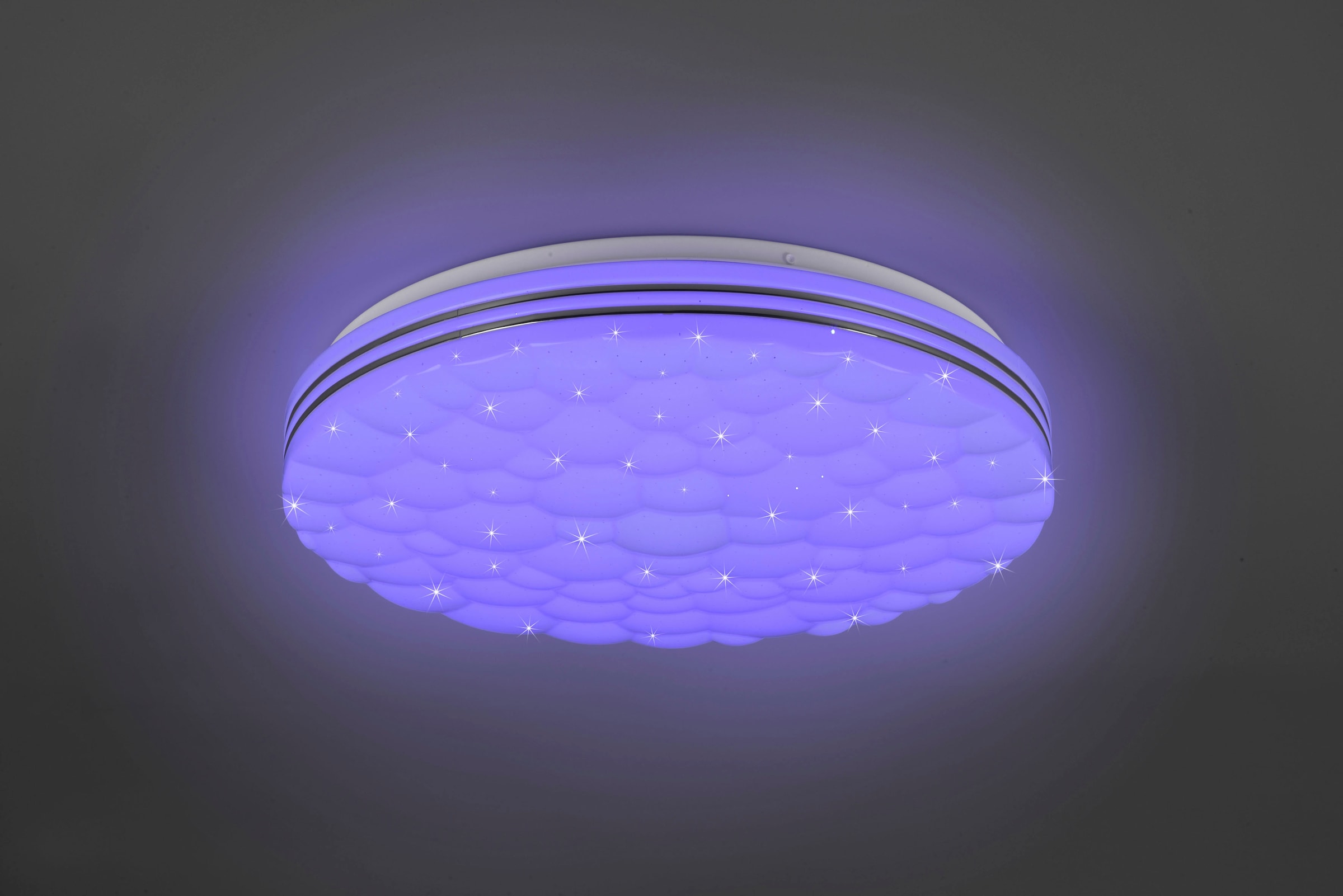 REALITY Leuchten LED Deckenleuchte »Tiger«, 1 flammig, Leuchtmittel LED-Board | LED fest integriert, Deckenlampe RGB Regenbogen Effekt Lichtfarbe einstellbar Fernbedienung