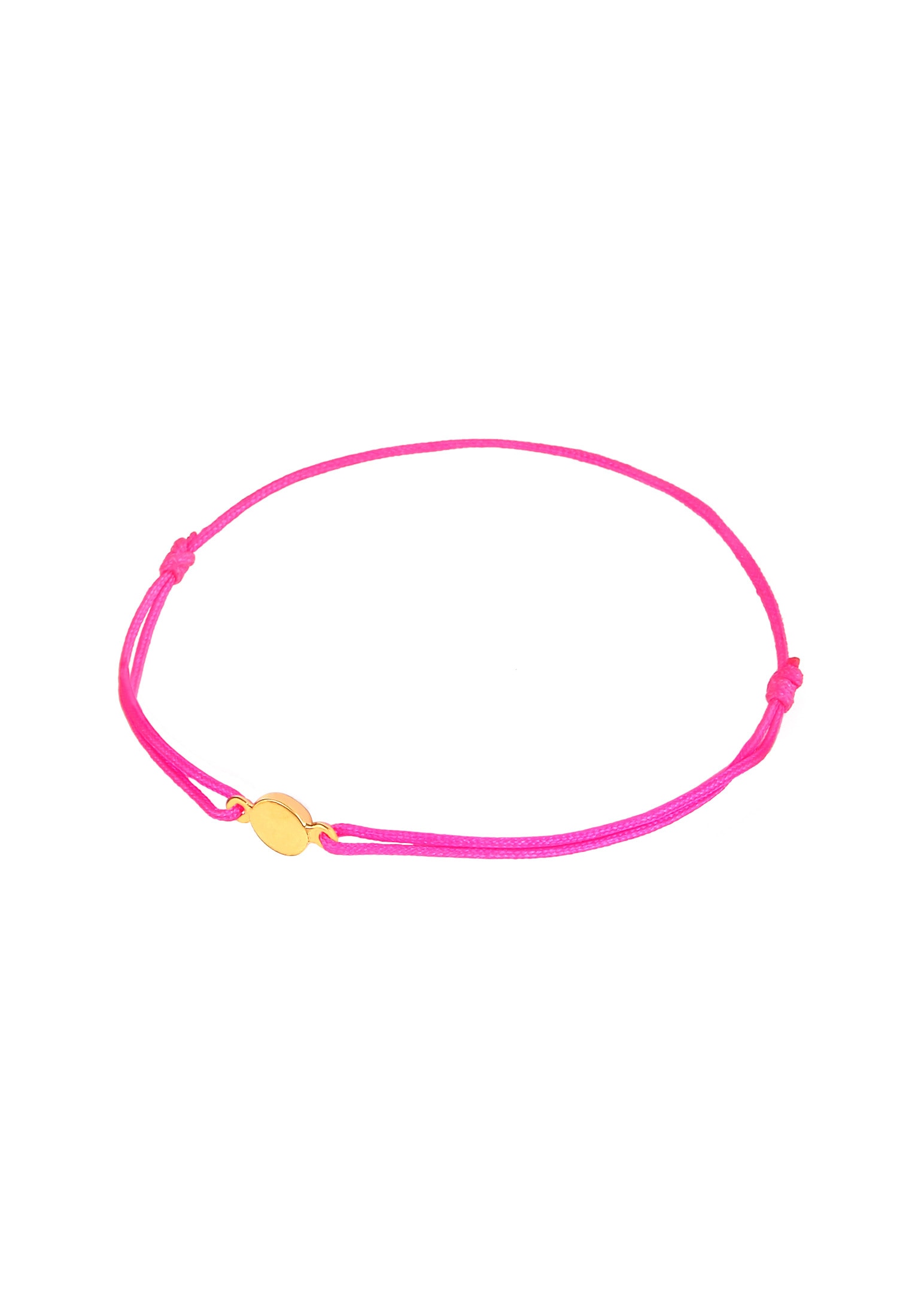 Elli Armkette »Armband Nylonband Plättchen Anhänger 925 Sterling Silber vergoldet«