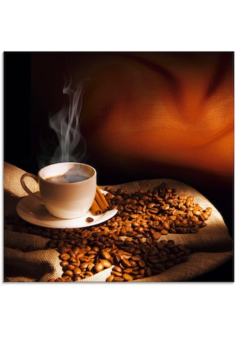 Artland Glasbild »Dampfende Tasse Kaffee«, Getränke, (1 St.) kaufen