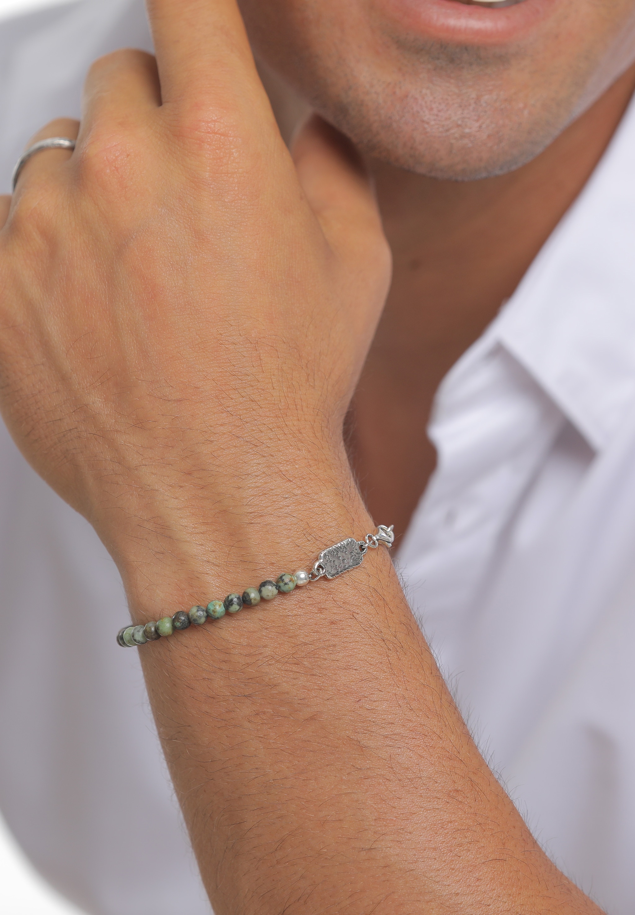 HAZE & GLORY Armkette »Armband Afrikanischer Türkis Ozean 925 Sterling Silber«