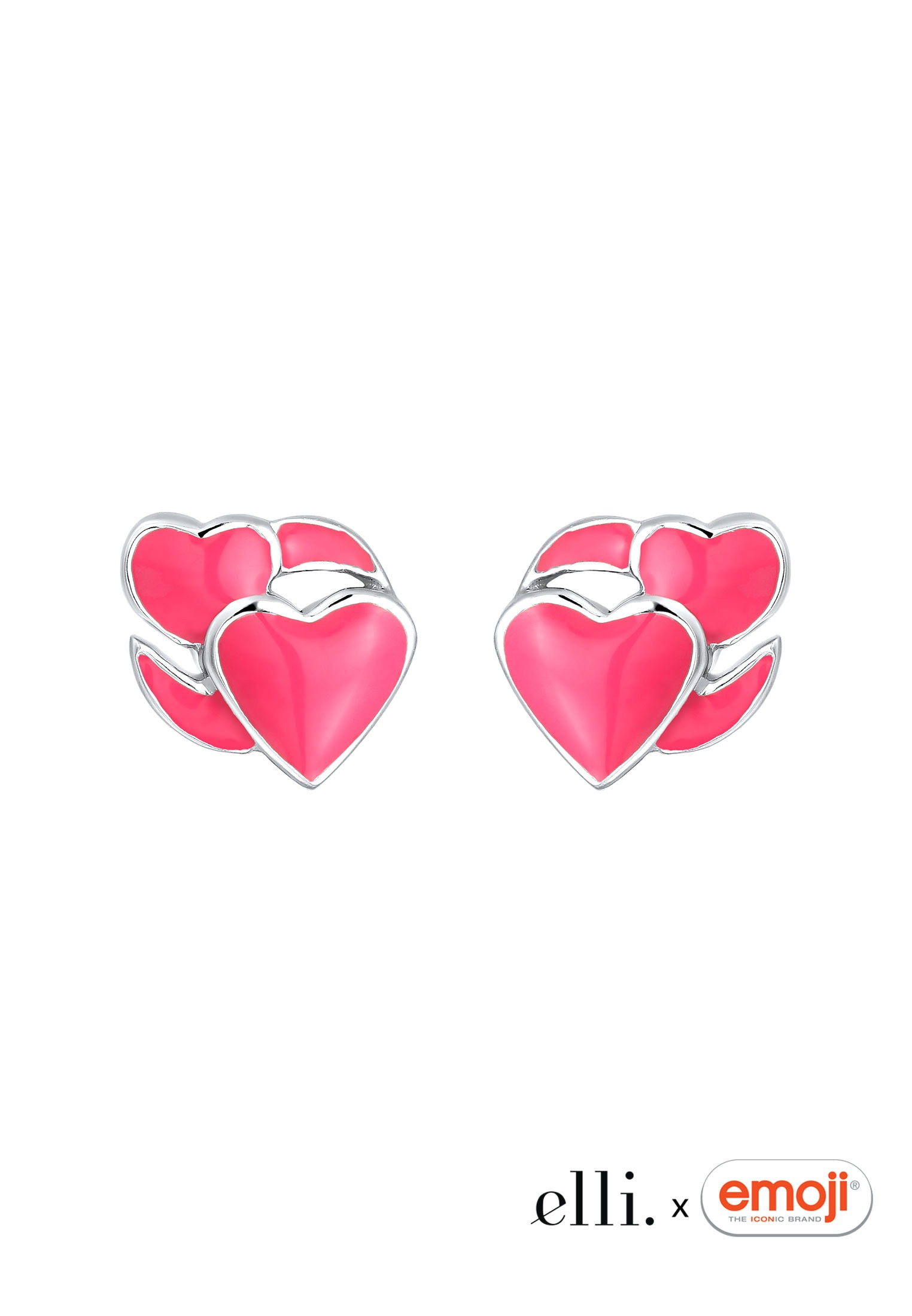 Elli Paar Ohrstecker »Ohrringe Emoij Herz Ohrstecker 925 Sterling Silber«
