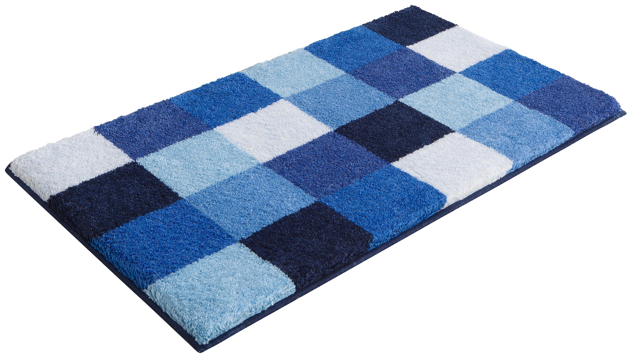 Grund Badematte »Mosaik, Badvorleger, Badezimmer Teppich, sehr weich«, rutschhemmend beschichtet, fußbodenheizungsgeeignet, angenehm weich, auch als 3 teiliges Set erhältlich, Made in Europe