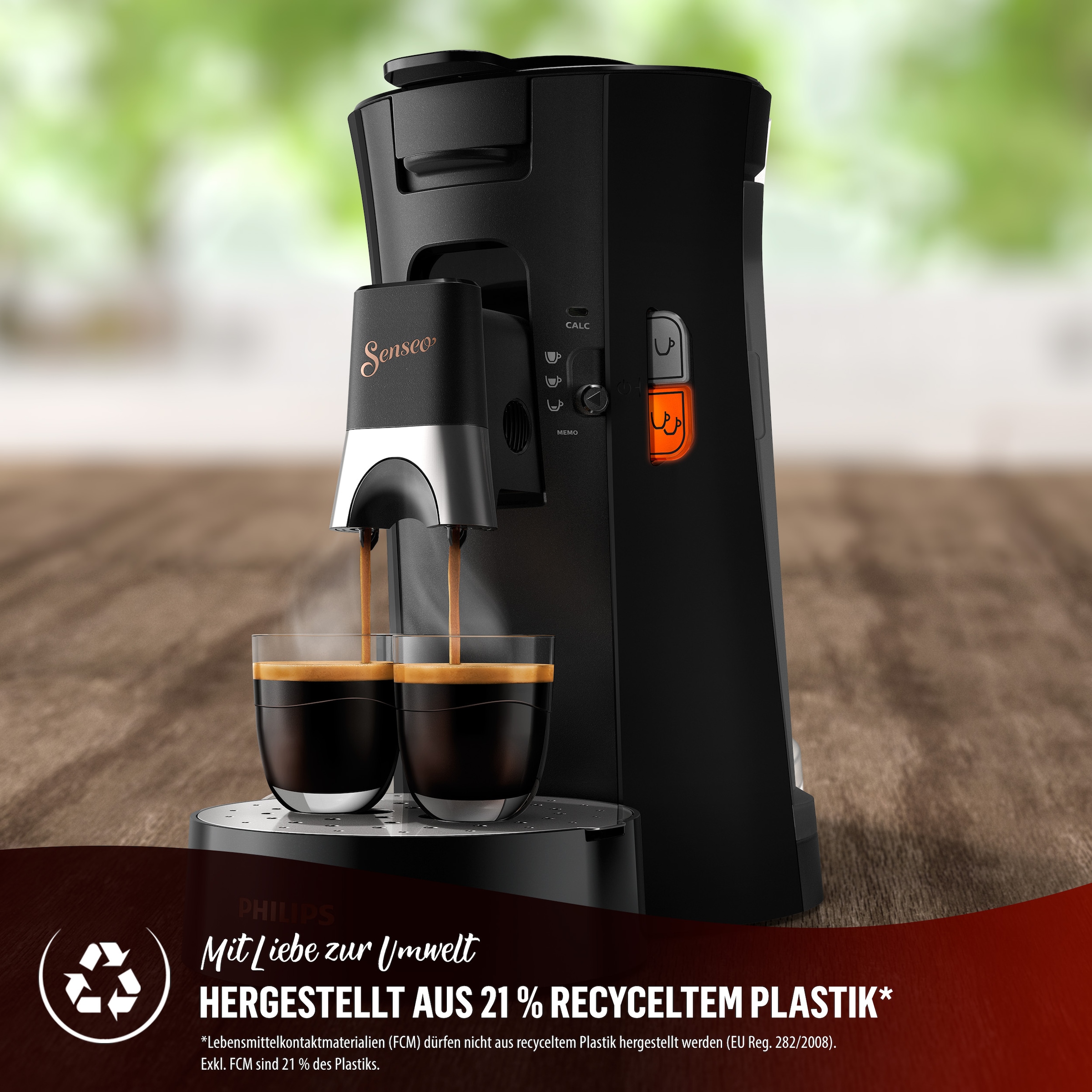 Philips Senseo Kaffeepadmaschine »Select CSA240/90, mit drei Kaffee-Einstellungen«, aus 21% rec. Plastik, Memo-Funktion, inkl. Gratis-Zugabe, Wert 14€ UVP