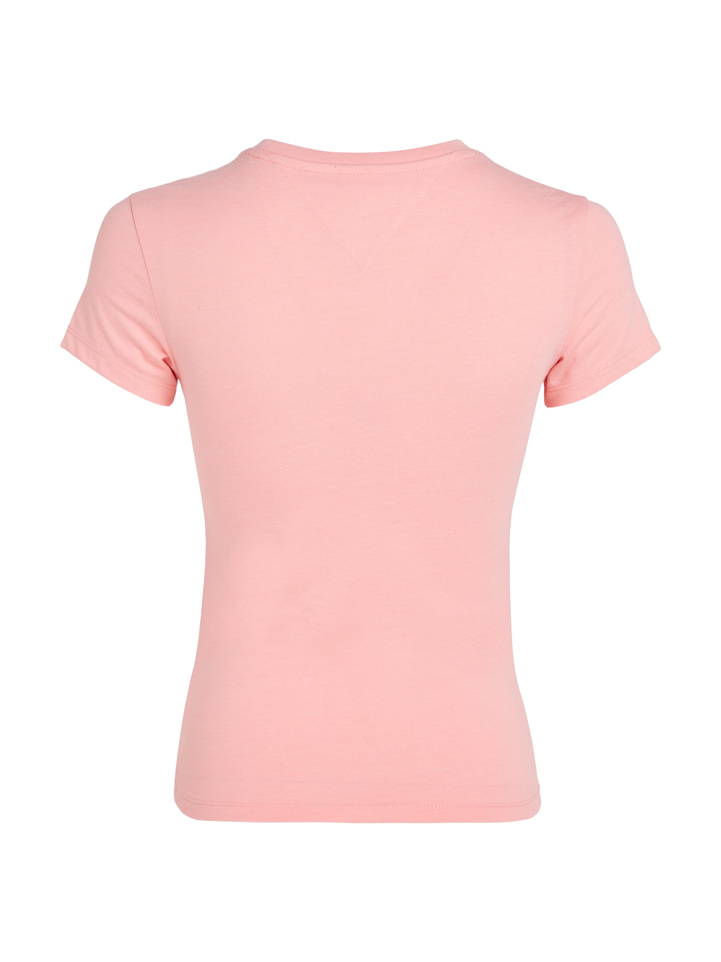 Tommy Jeans Rundhalsshirt »Rib Slim Essential Logo«, Rippshirt, feines Jersey Rippe, elastisch mit Tommy Jeans Logo