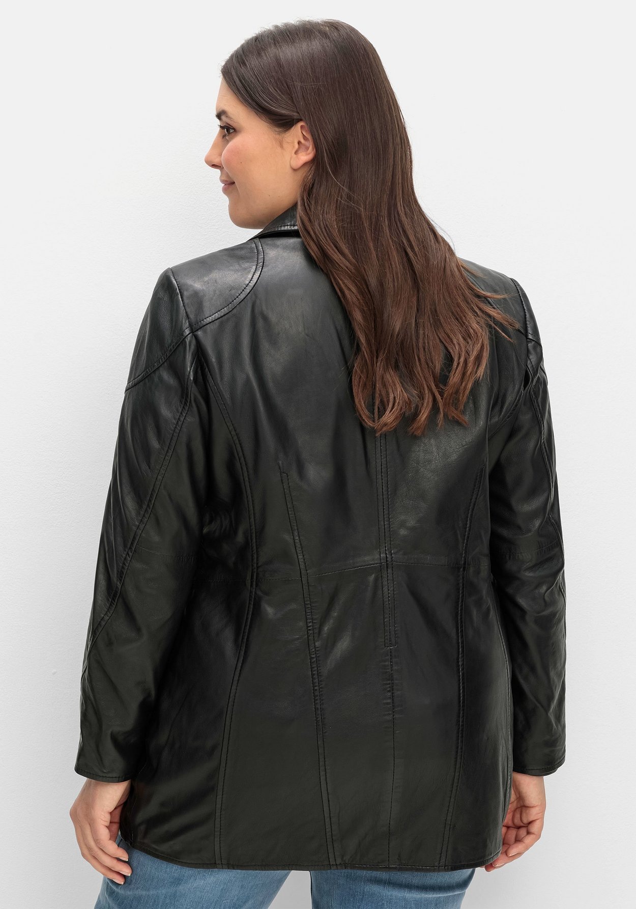 Sheego Lederjacke »Lederjacke aus Lammnappa, mit Reverskragen«