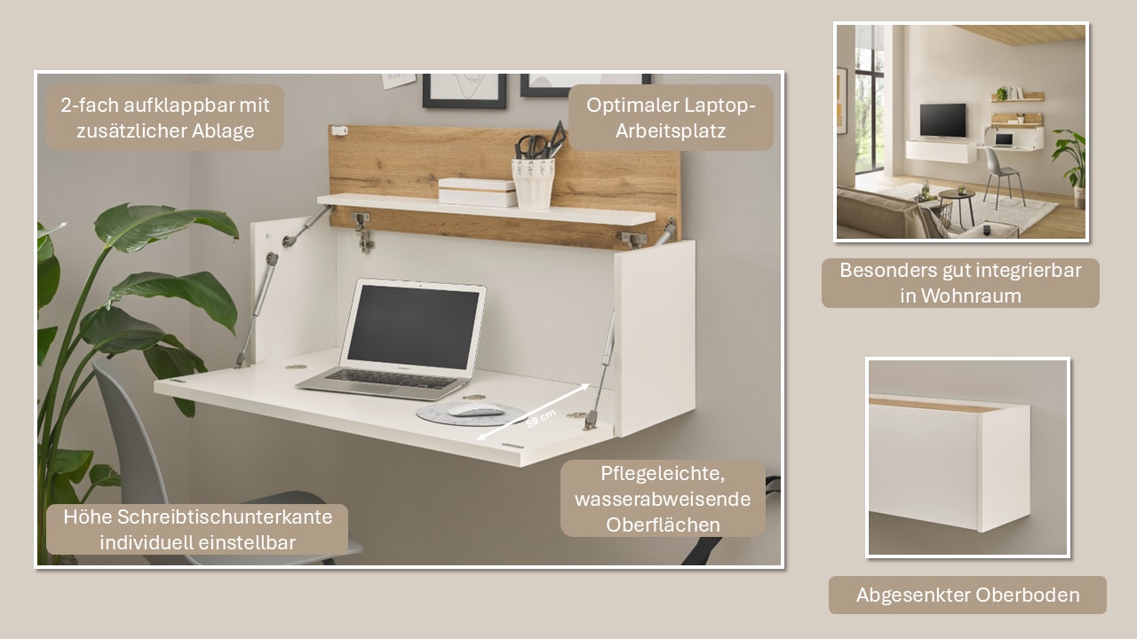 INOSIGN Büromöbel-Set »CiTY/GiRON«, (Set, 5 tlg.), Wandsekretär, Home Office