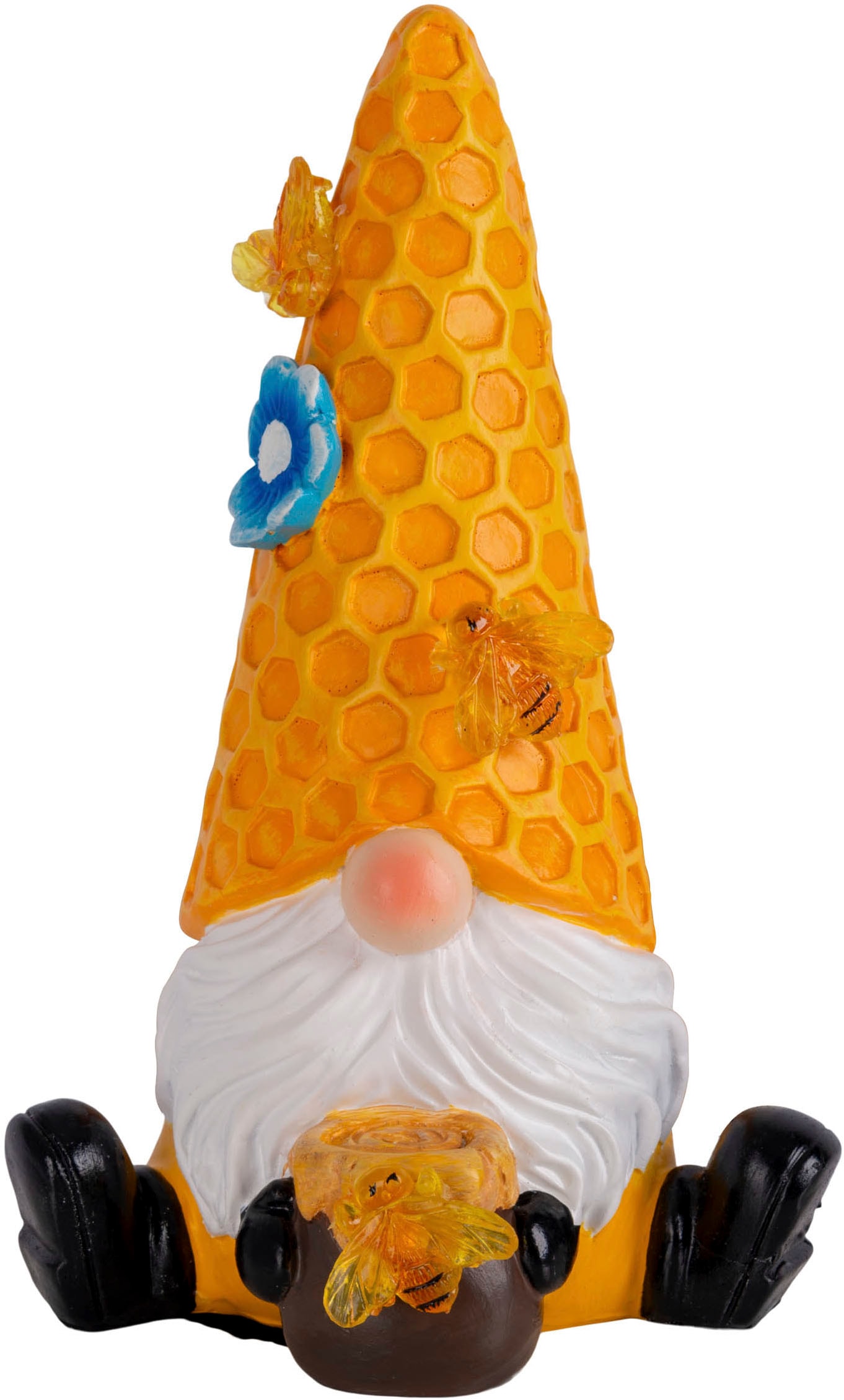 näve LED Solarleuchte »Abby« LED-Modul 2 Stk. Warmweiß 2er Set Wichtel, gelb/bunt, mit Bienchen und Blümchen, warmweiß