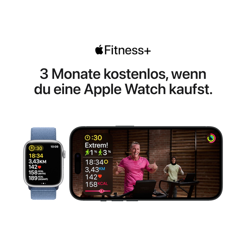 Apple Smartwatch »Watch Series 9 GPS + Cellular Stainless Steel 45mm S/M«, (Watch OS 10)