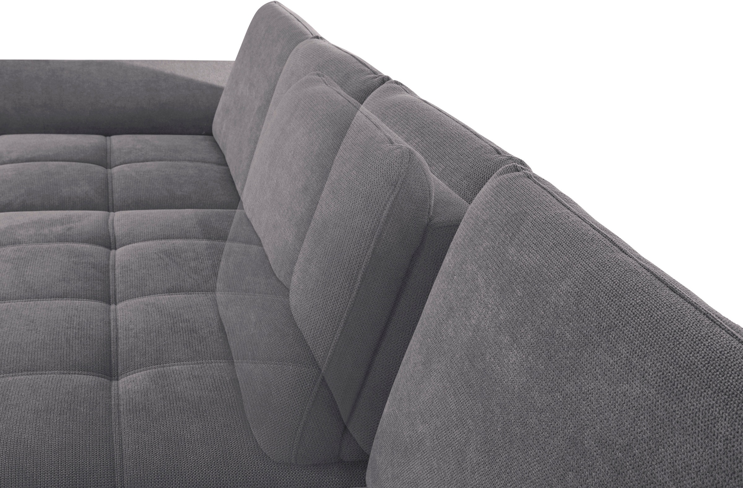 Places of Style Wohnlandschaft »Costello U-Form, mit Sitztiefenverstellung, Armteilverstellung und«, 3 Nierenkissen, optional Bettfunktion und Bettkasten