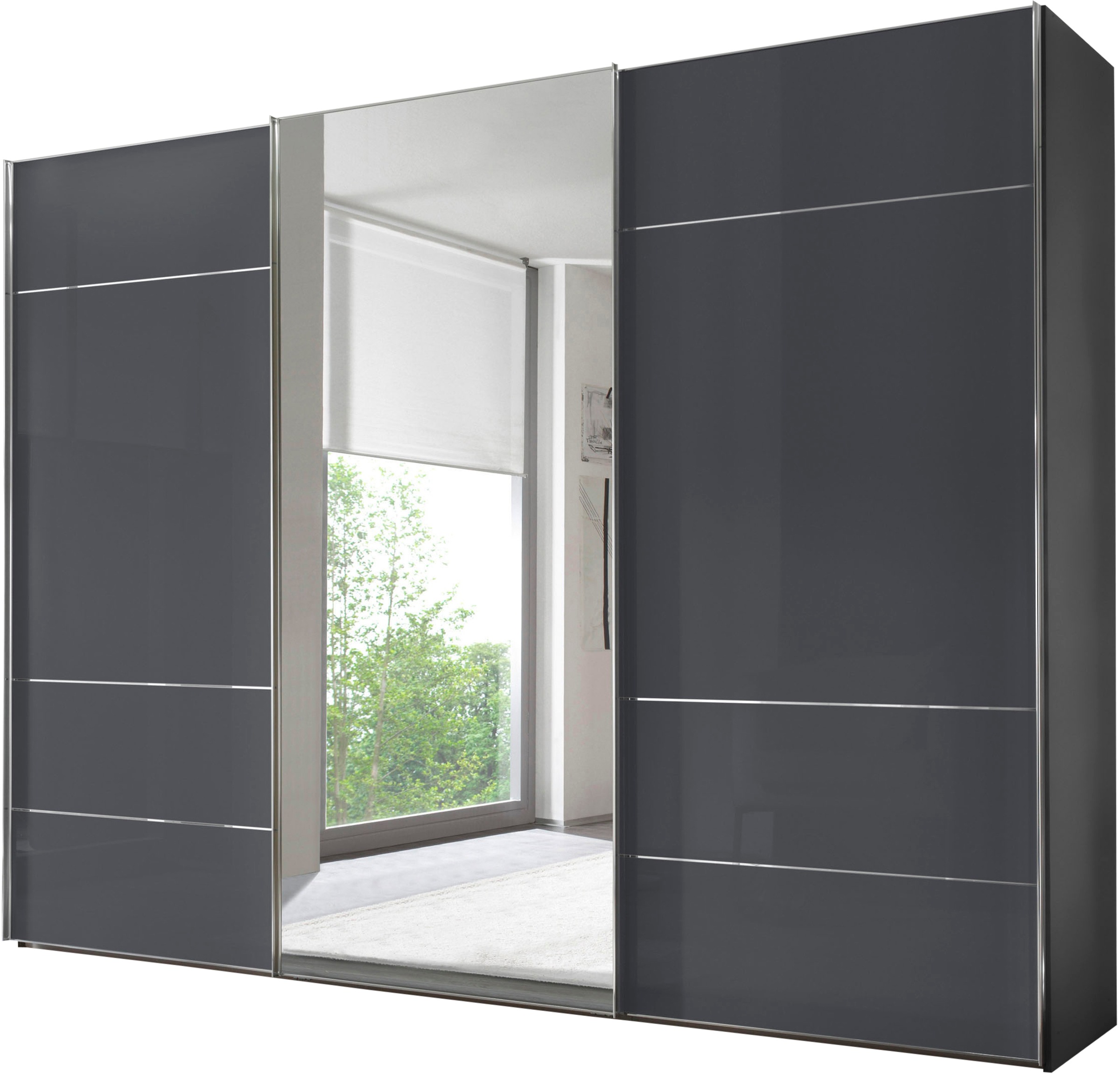 STAUD Schwebetürenschrank »Sonate Lucca mit Spiegel, Made in Germany« Mit vier verschiedenen Ausstattungsvarianten