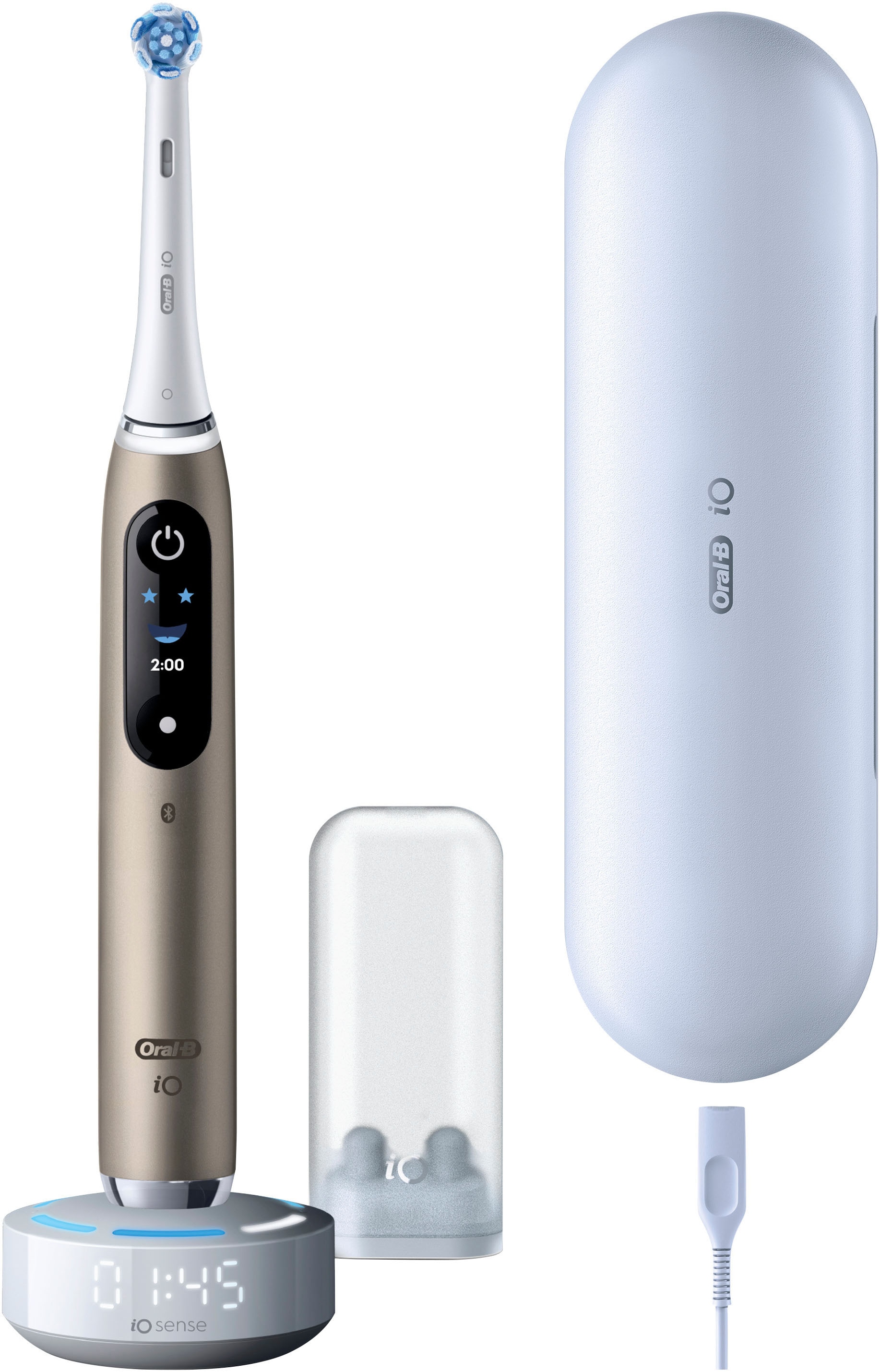 Oral-B Elektrische Zahnbürste »iO Series 10« 1 Stk. Aufsteckbürsten inkl. 1 Aufsteckbürste, iO Sense Schnellladestation, Lade-Reise-Etui