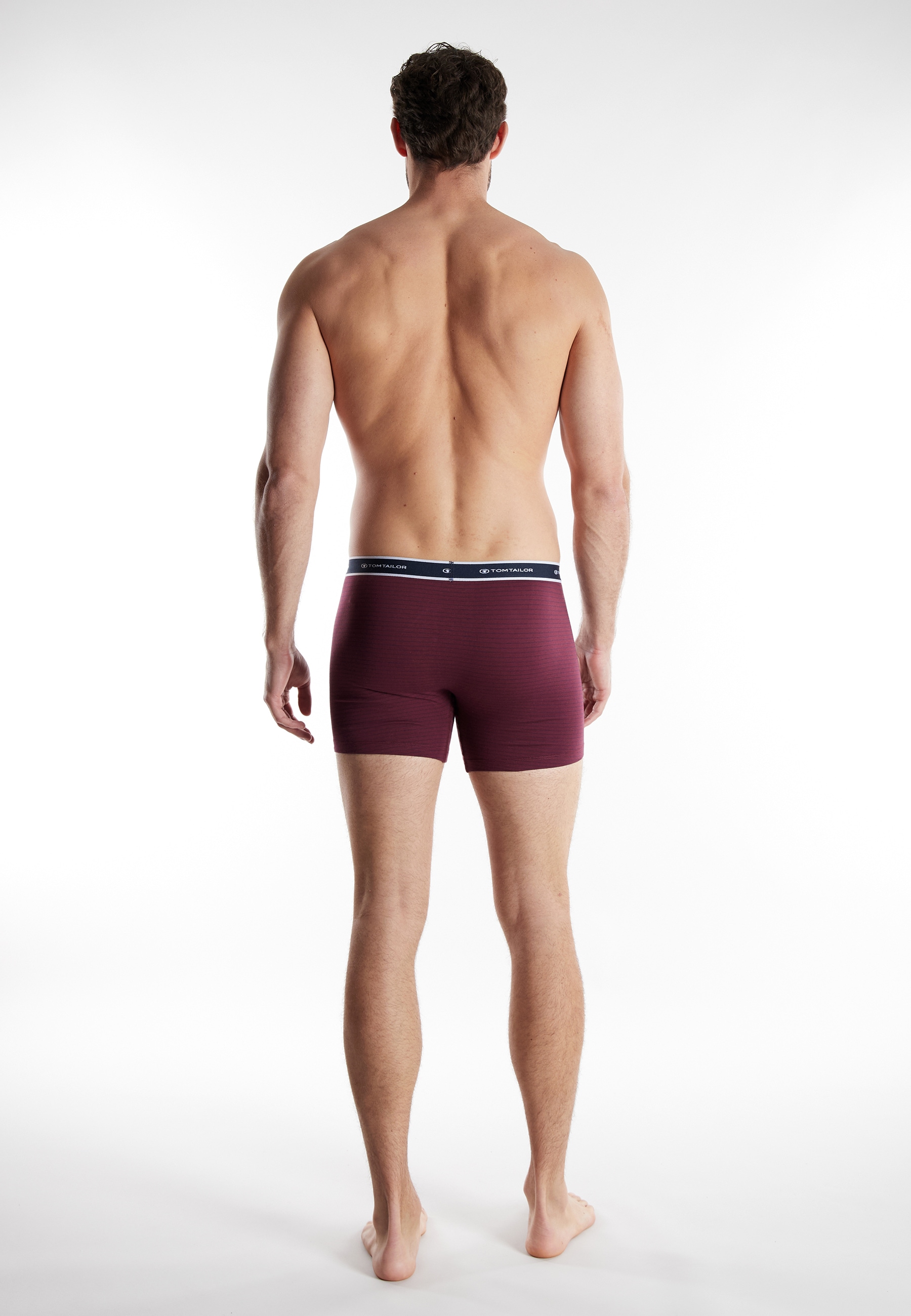 TOM TAILOR Lange Unterhose »Kentucky« Logobund, basic, gestreift, eng, bequem, weich, Baumwollmix