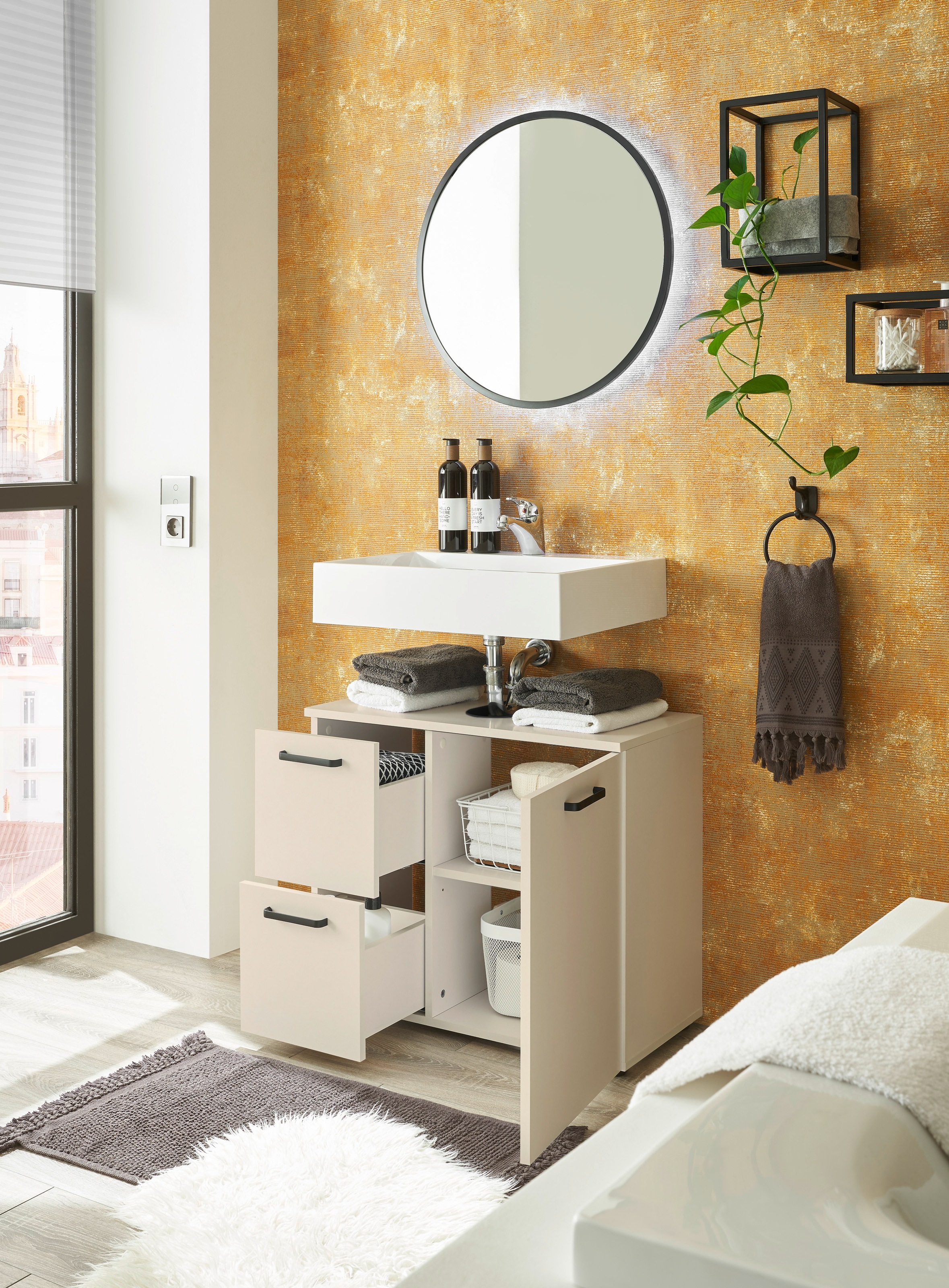 BASIC by Balculina Waschbeckenunterschrank »Vanice, Badezimmerschrank B/H/T 70x60x35cm«, (1 St.), Breite 70cm, Softclose, FSC-Mix 70%,Made in Europa