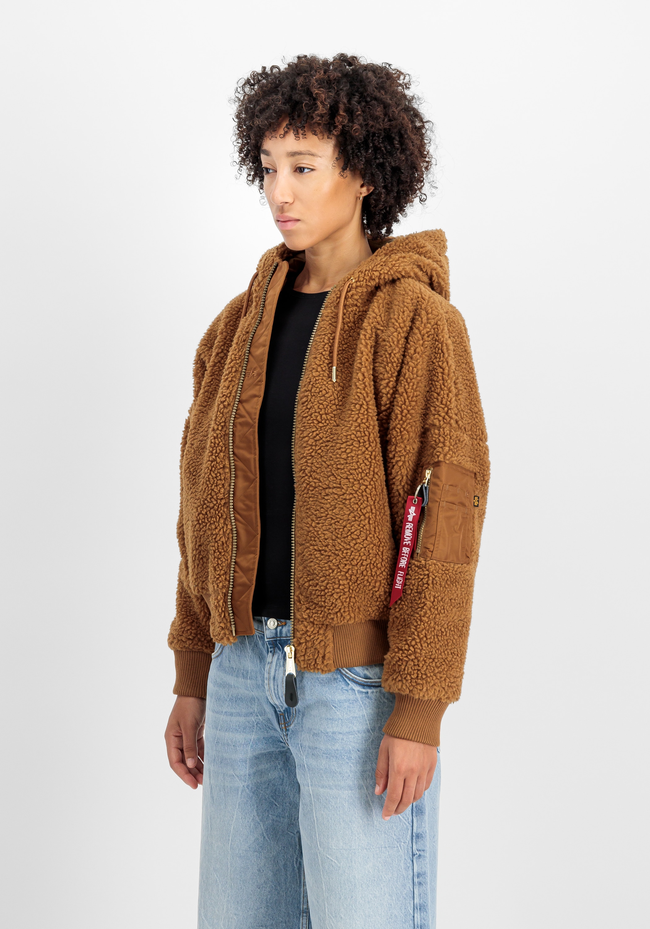 Alpha Industries Bomberjacke »Alpha Industries Women - Bomber Jackets MA-1 OS Hooded Teddy W«