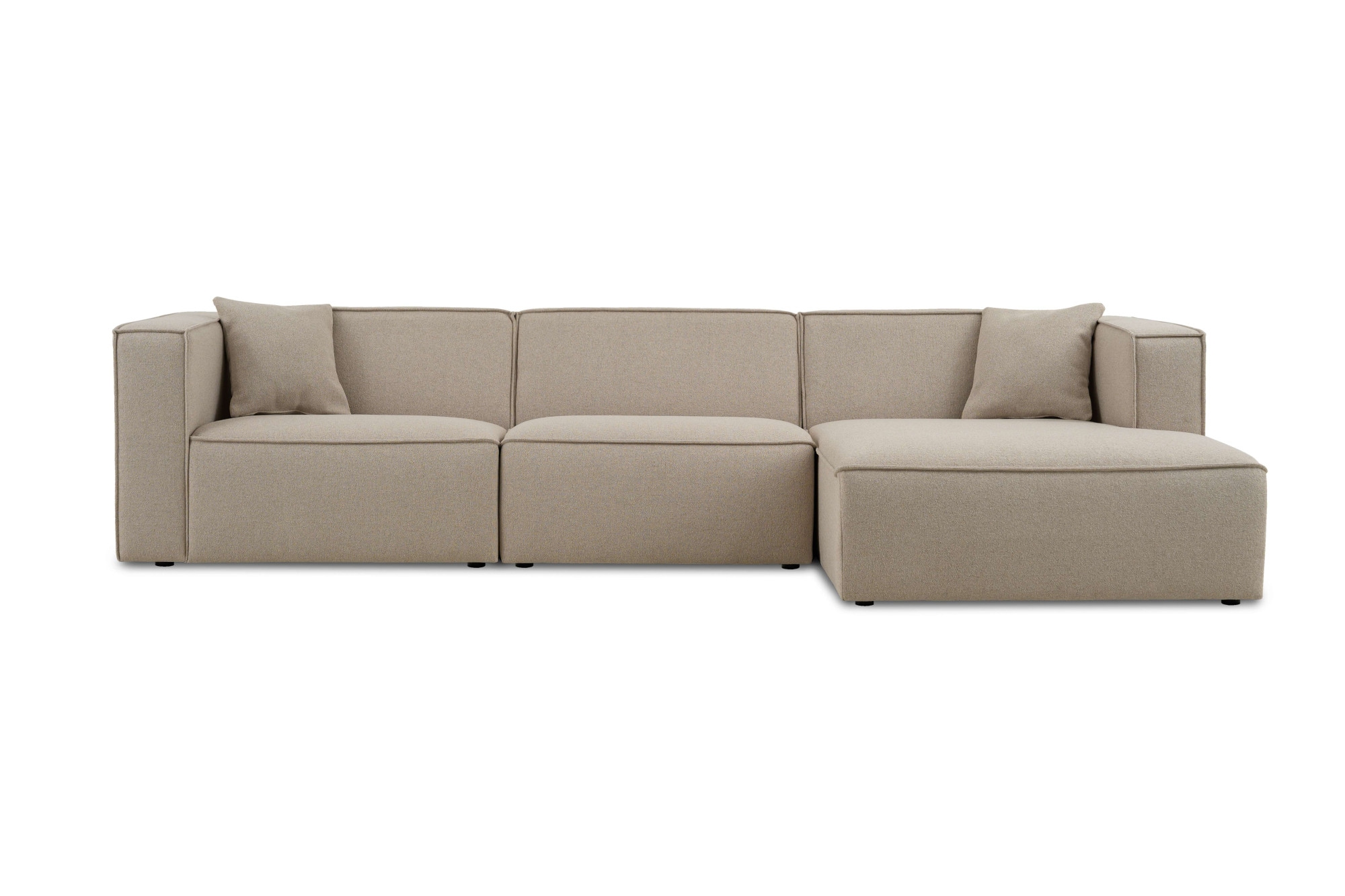 OTTO home Ecksofa »Tammie«, Breite 312 cm, Webstoff fein, bodentief, mit Wellenunterfederung