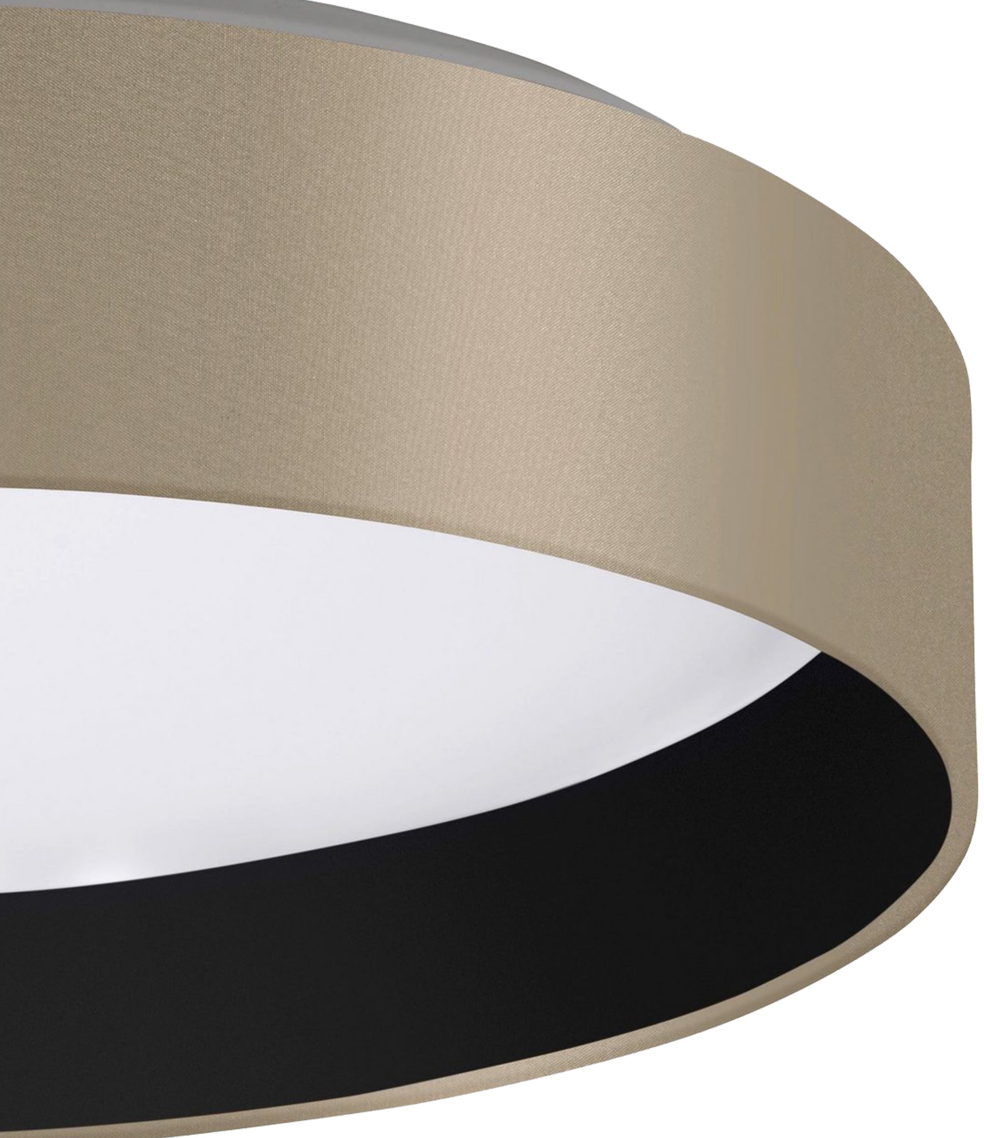 Leonique LED Deckenleuchte »Juria«, 1 flammig, Leuchtmittel LED-Modul | LED fest integriert, Deckenlampe Ø38 x H9 cm mit Textil-/Stoffschirm, CCT, Fernbedienung