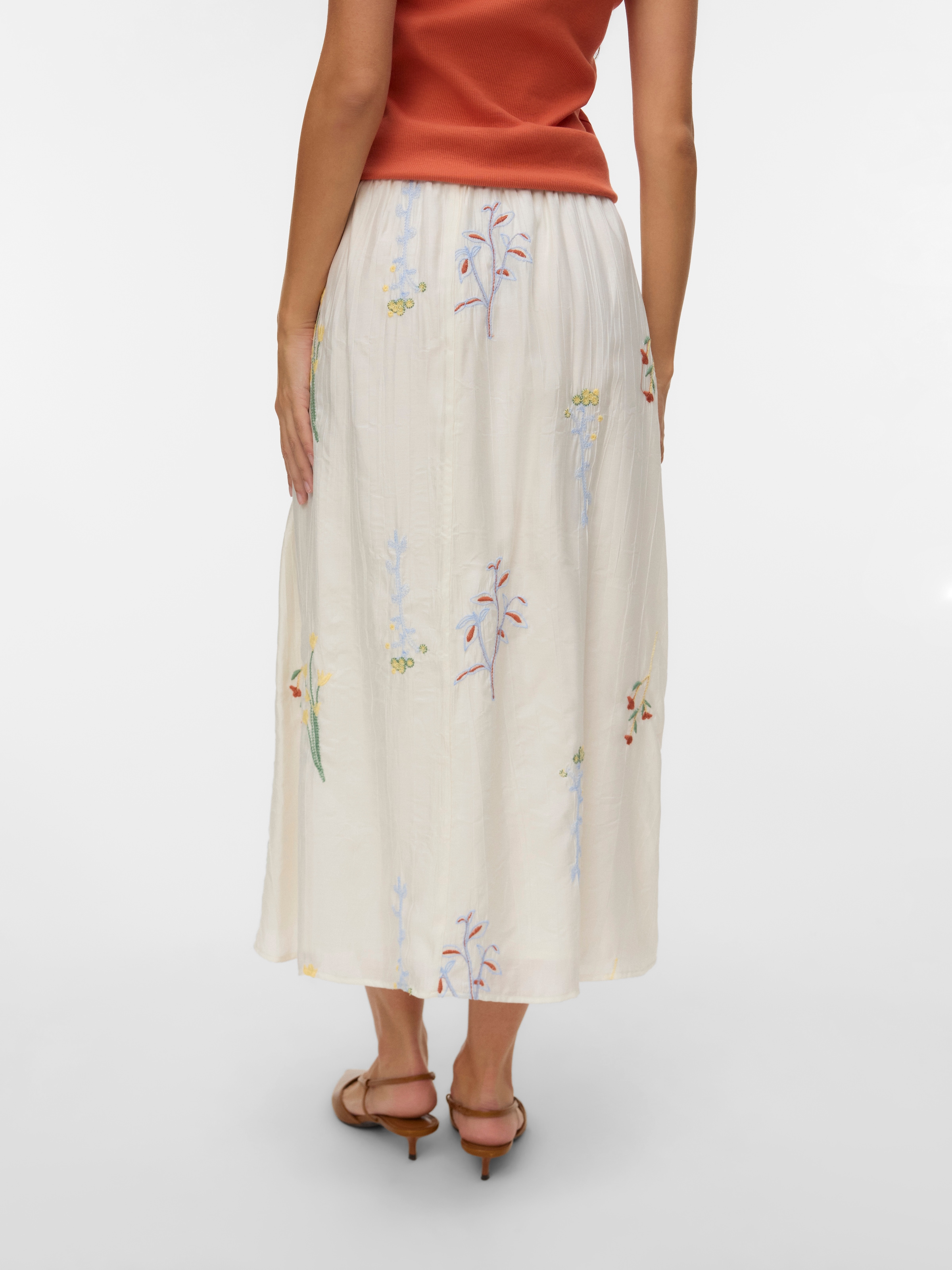 Vero Moda Sommerrock »VMLINA HW 7/8 EMB SKIRT WVN« Viskosemischung, normal geschnitten, mit Stickerei