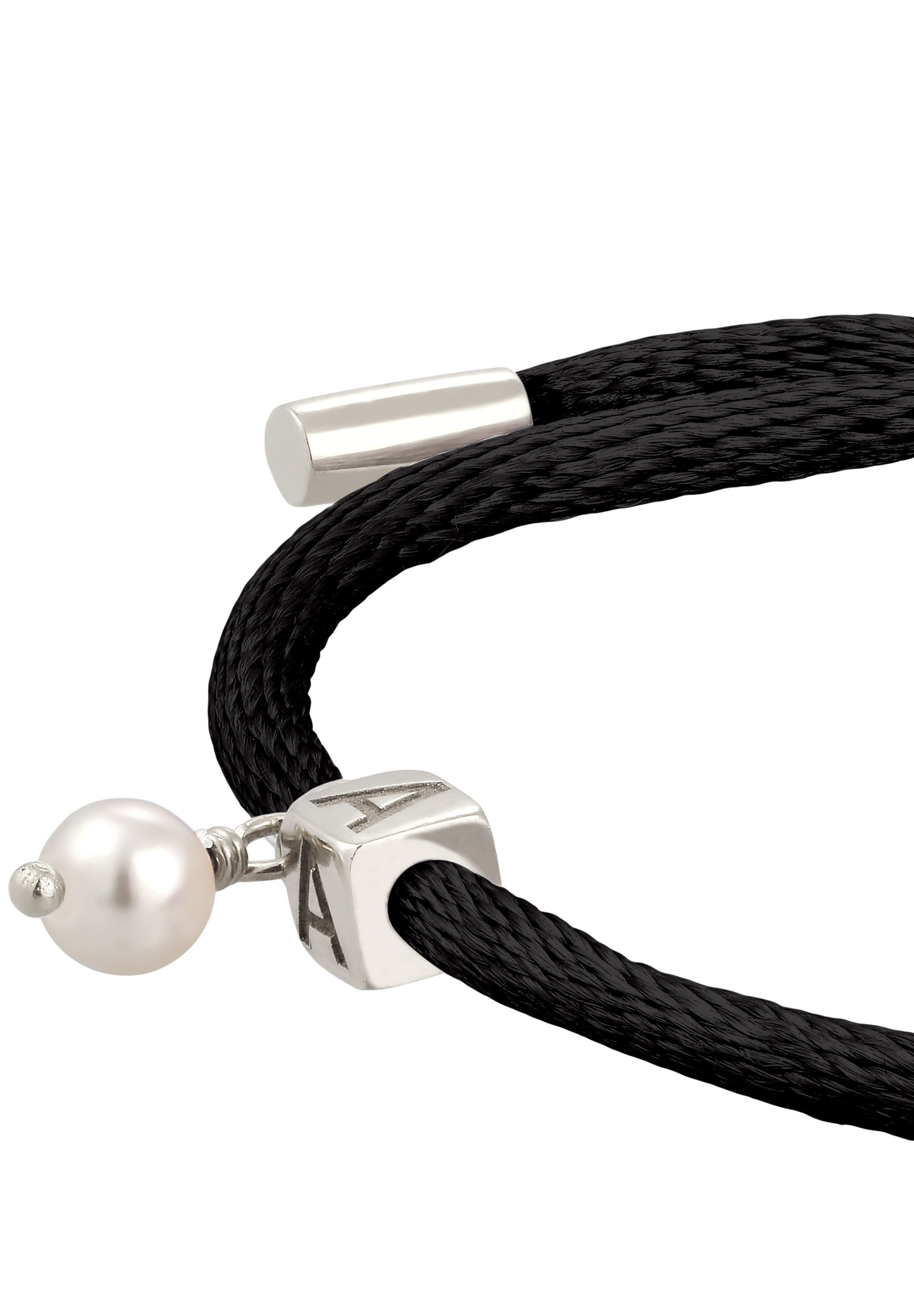 Elli Armkette »Armband Lettering Swarovski(R) Perle White 925 Sterling Silber vergoldet«