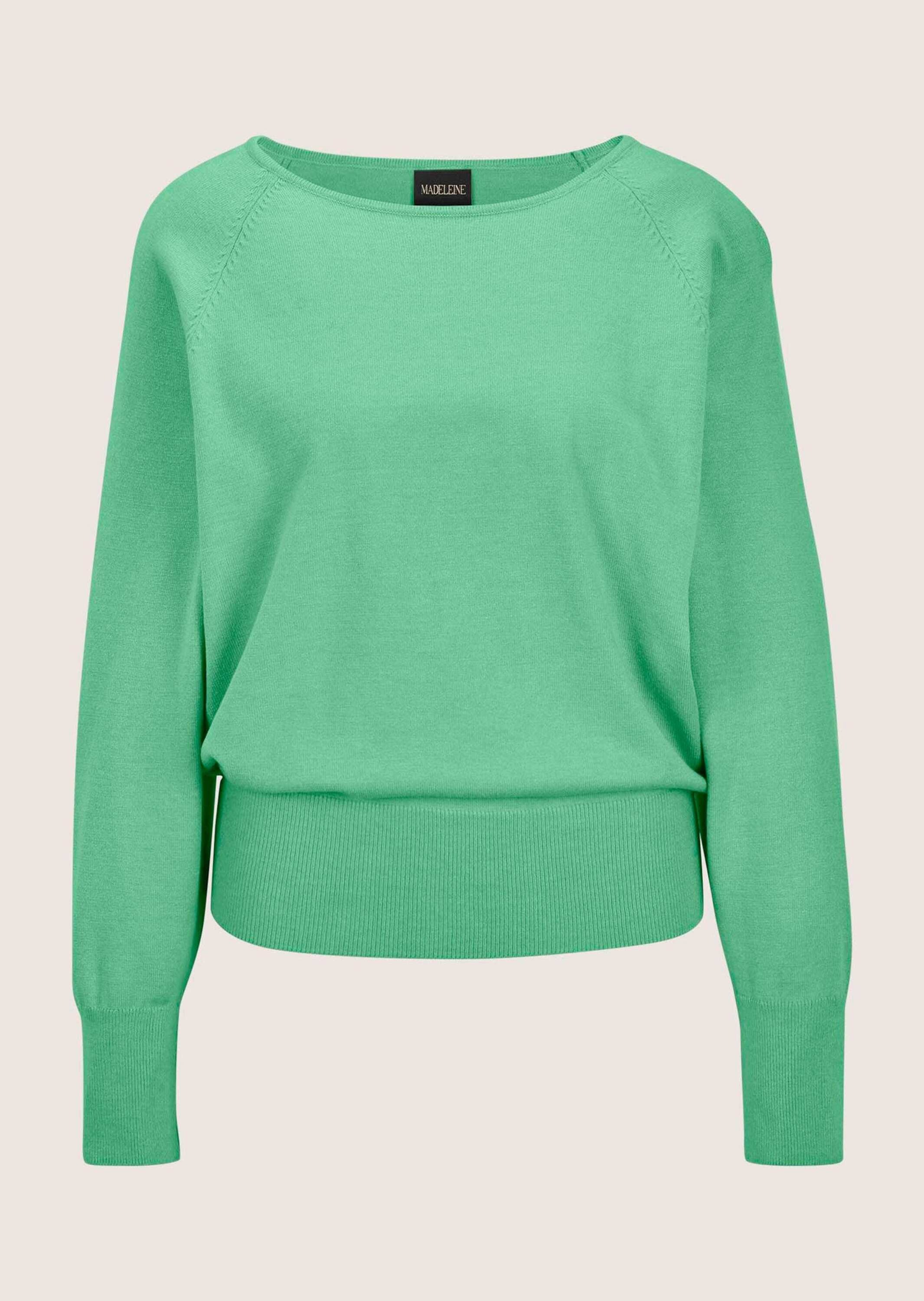 MADELEINE Longpullover »Pullover Basic Strickpullover mit Fledermausärmeln«