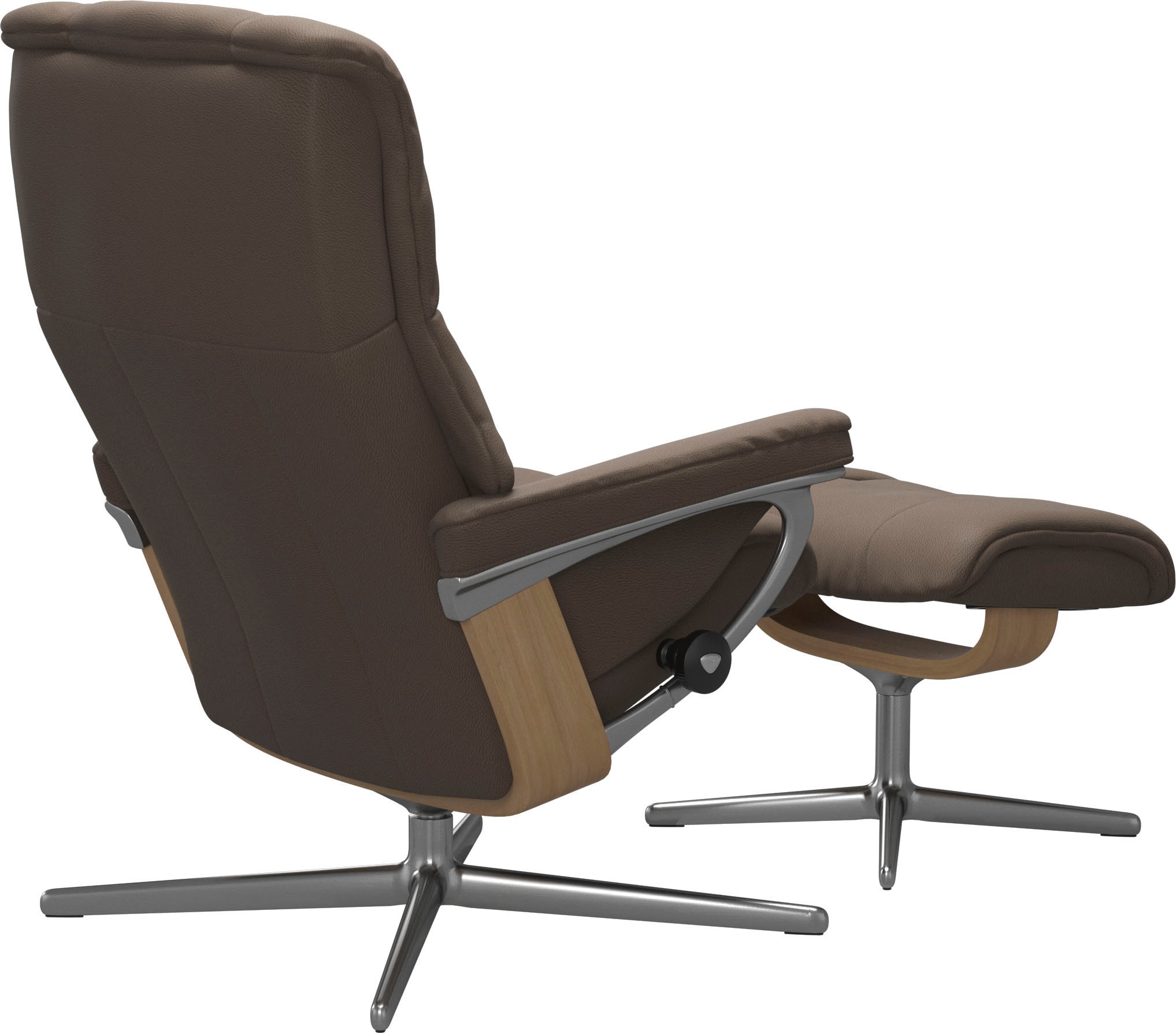 Stressless® Relaxsessel »Mayfair«, (Set, Relaxsessel mit Hocker), mit Hocker, mit Cross Base, Größe S, M & L, Holzakzent Eiche