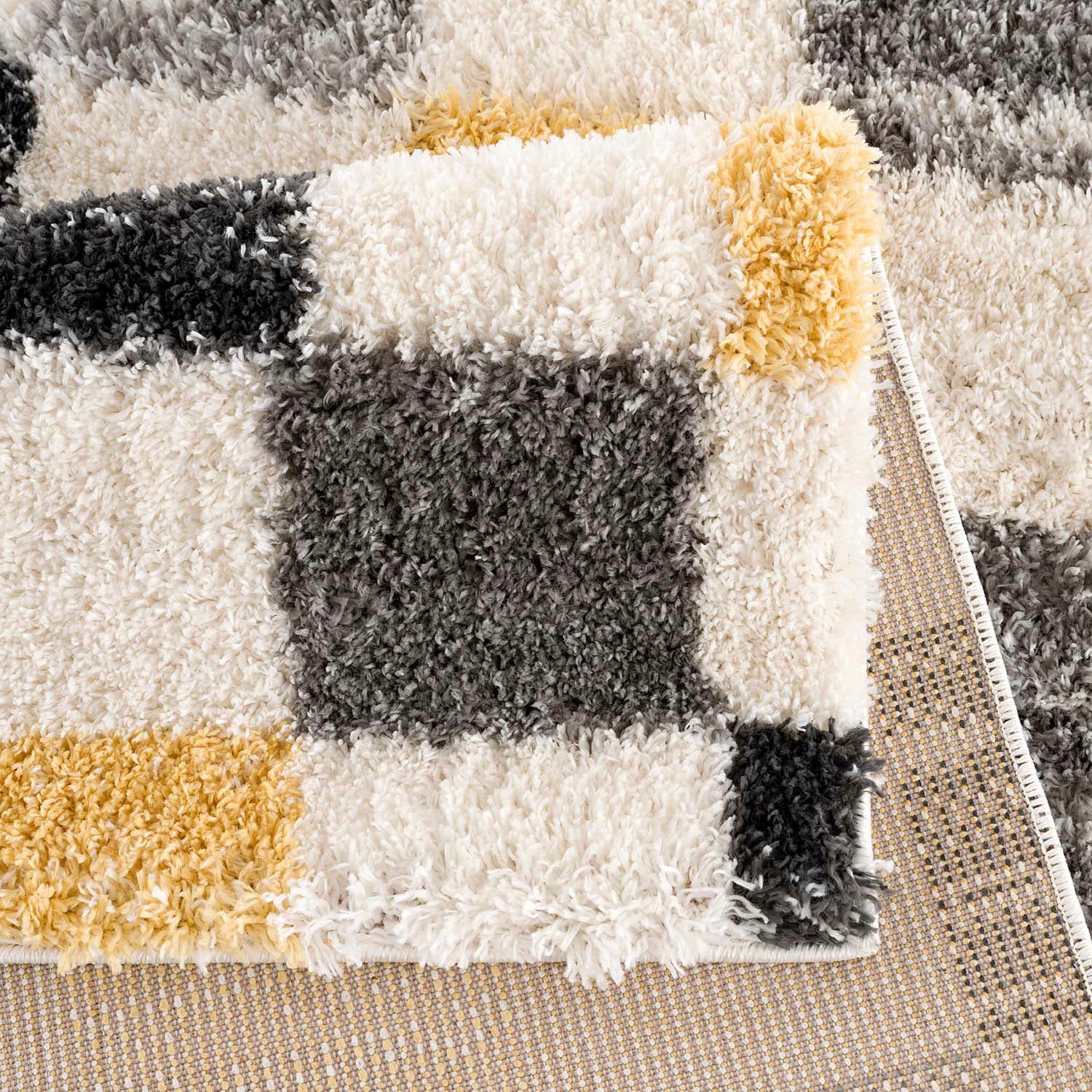 Carpet City Hochflor-Teppich »Pulpy 554«, rechteckig, 30 mm Höhe, Läufer, weich, Karo-Optik, Wohnzimmer, Schlafzimmer, Kinderzimmer
