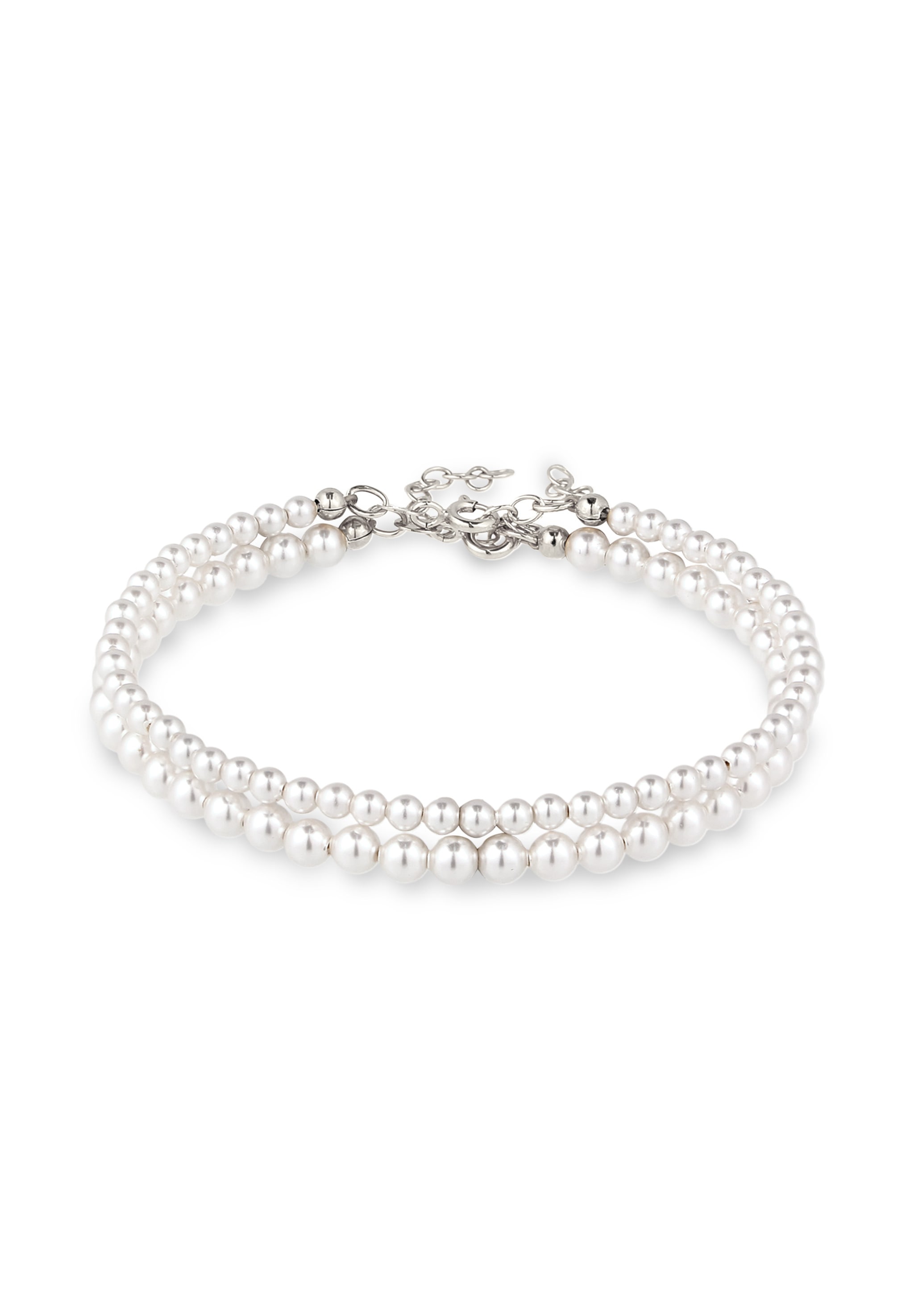 Elli Lederarmband »Armband Armbandset mit Perlen von Swarovski(R) 925 Sterling Silber«