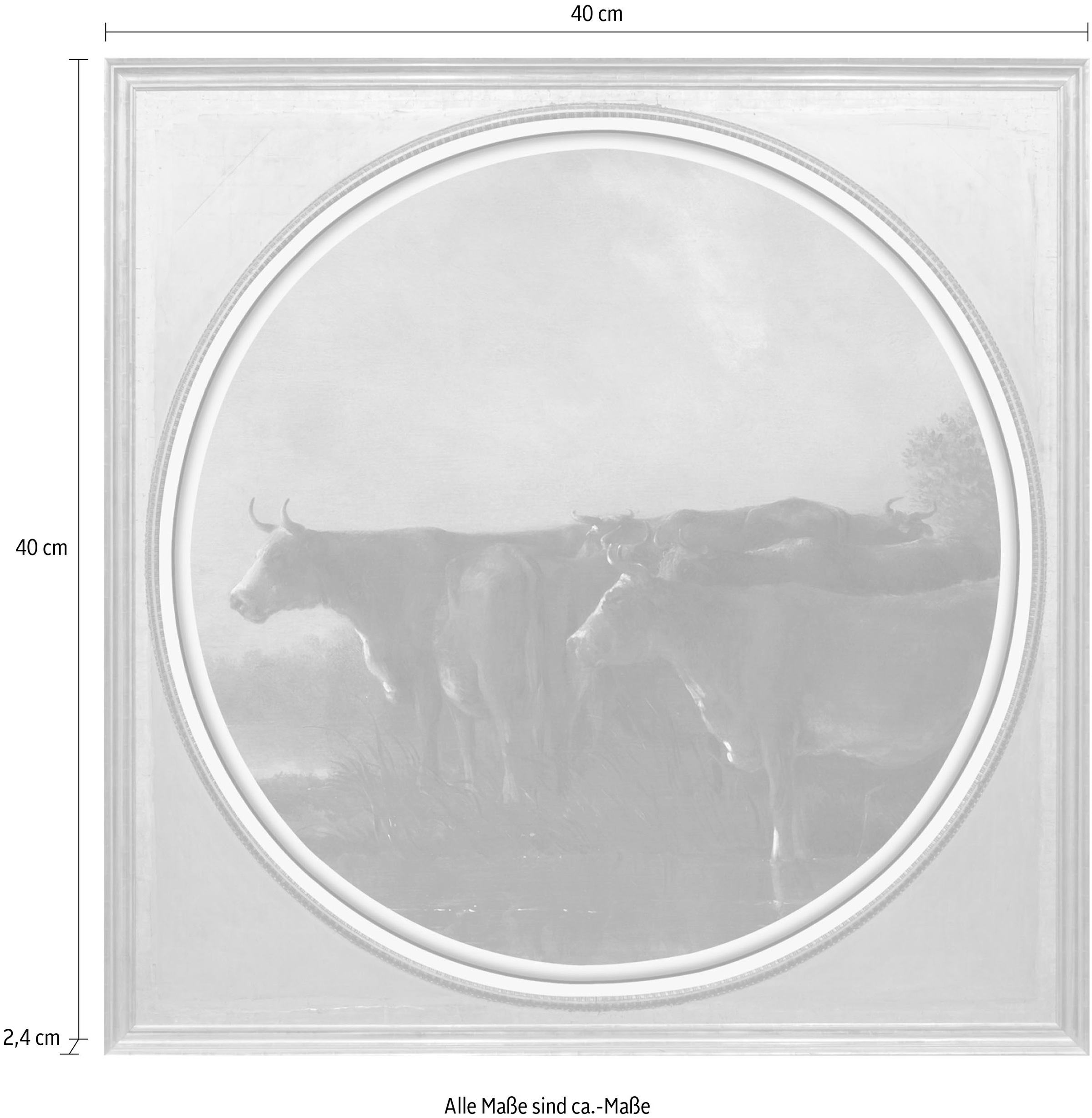 queence Acrylglasbild »Kühe«, Kuh-Kuhbilder-Kunst-Gemälde-Wiesen & Bäume, Fine Art-Print in Galeriequalität