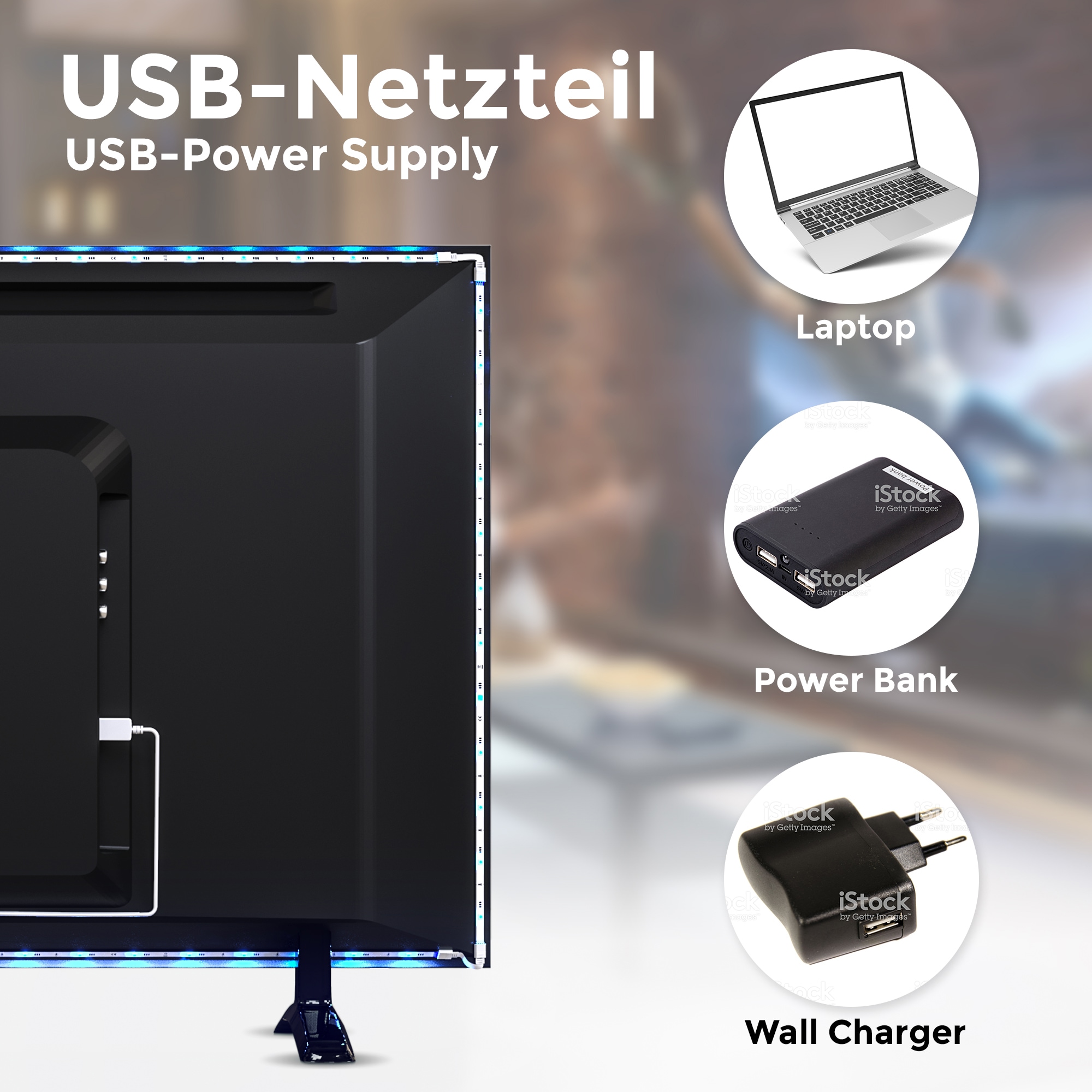 USB Backlight kaufen auf LED LED-Streifen, B.K.Licht RGB Rechnung Hintergrundbeleuchtung TV 2m selbstklebend