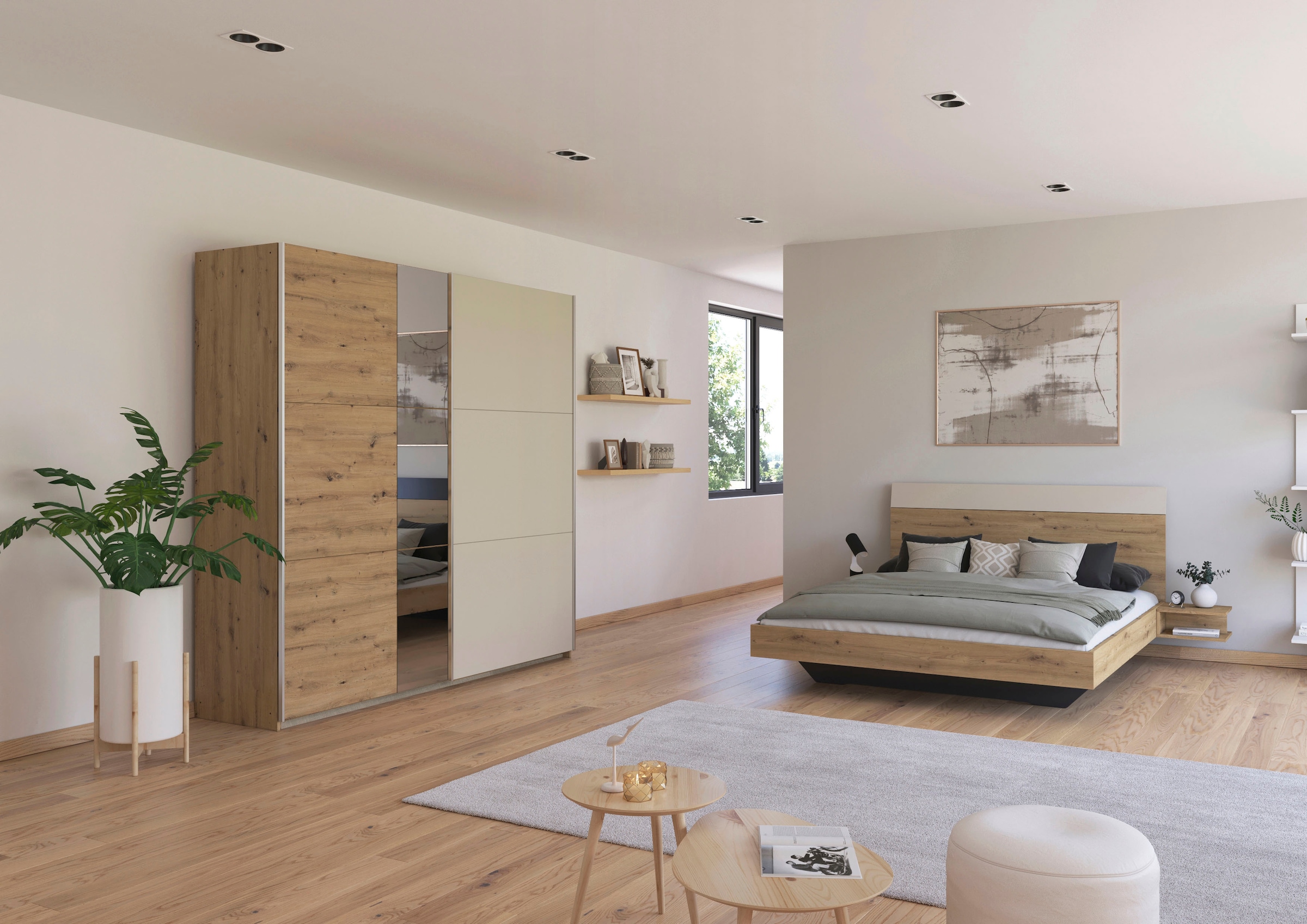 rauch Schlafzimmer-Set »Monza«, mit Schwebetürenschrank Breite 218 cm, Bettanlage in 2 Breiten