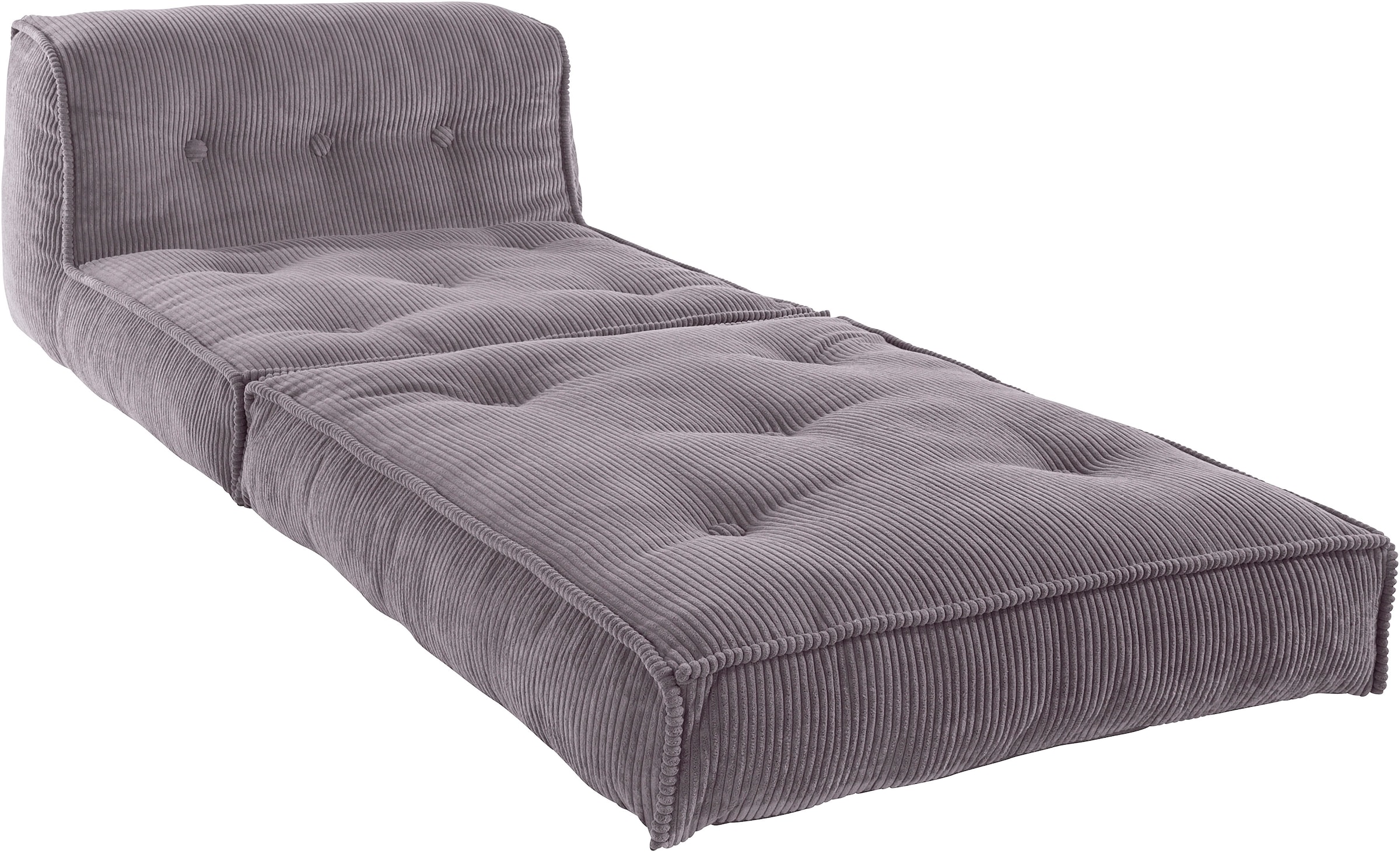 INOSIGN Sessel »Pia« Loungesessel aus Cord, in 2 Größen, Pouf-Funktion.