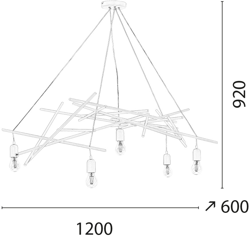 SPOT Light Pendelleuchte »GLENN«, 5 flammig, Leuchtmittel E27 | ohne Leuchtmittel, aus Metall, originelles Design, passende LM E27, Made in Europe