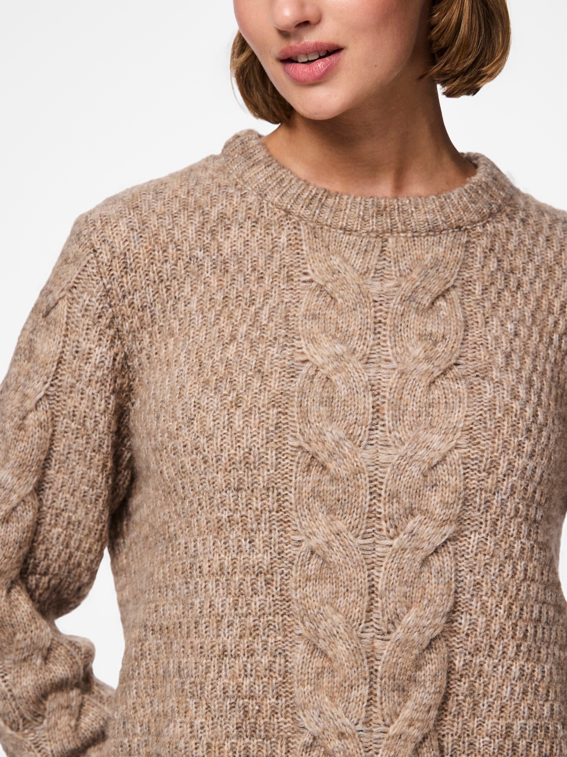 pieces Strickpullover »PCNINA LS O-NECK KNIT NOOS BC«