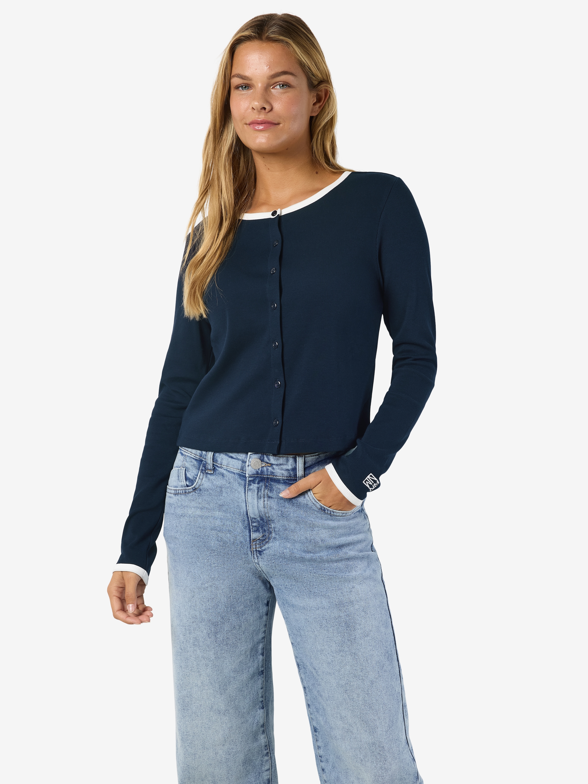 Noisy may Strickjacke »NMJUDY L/S CONTRAST CARDIGAN JRSFWD NOOS«