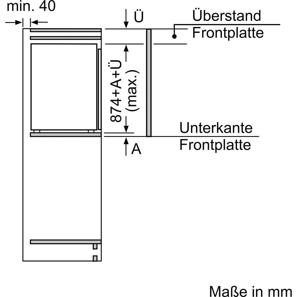SIEMENS Einbaukühlschrank »KI21RADF0«, KI21RADF0, 87,4 cm hoch, 56 cm breit