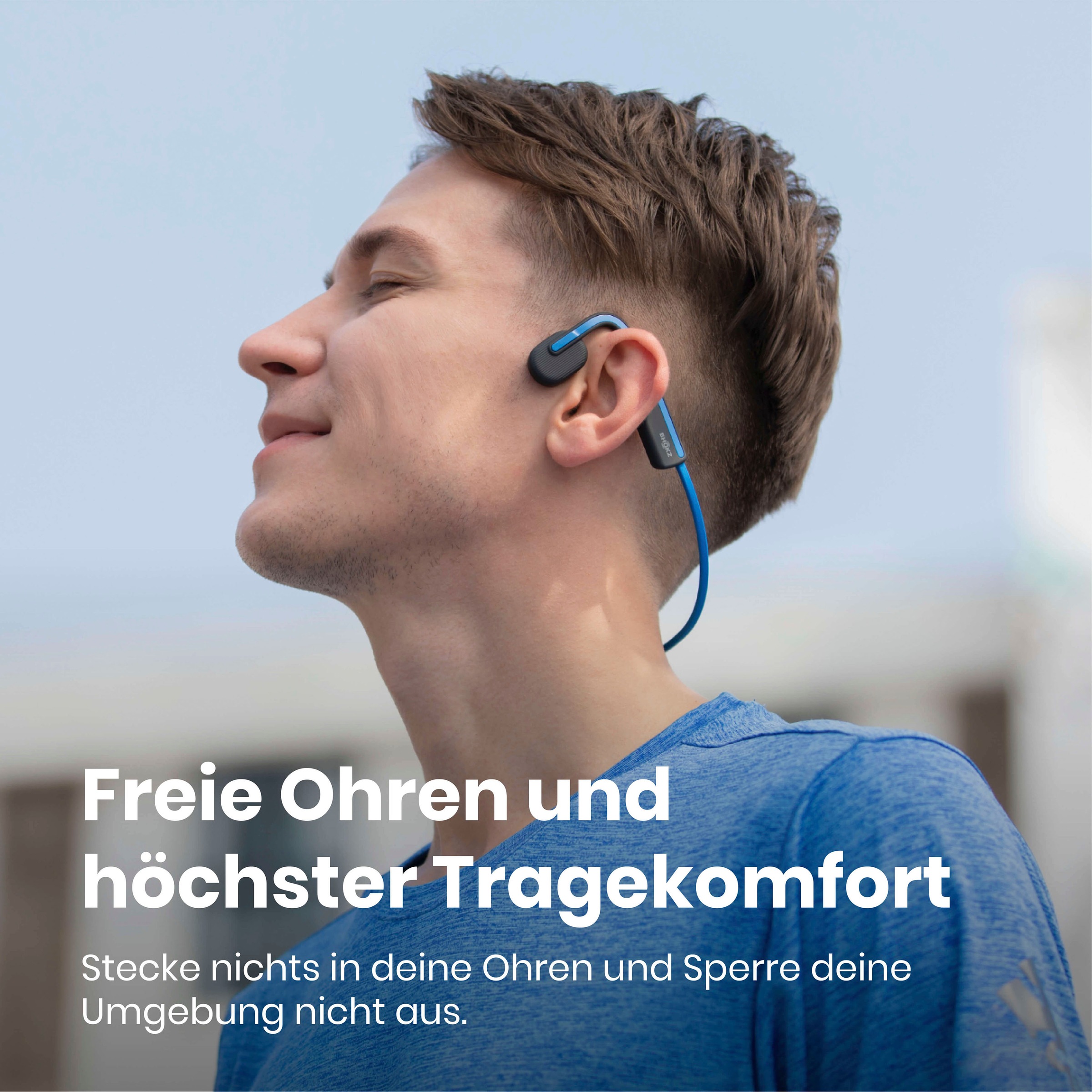 Shokz Sport-Kopfhörer »OpenMove«, Bluetooth-Wireless-A2DP Bluetooth-AVRCP Bluetooth-HFP-HSP, Noise-Cancelling-Freisprechfunktion