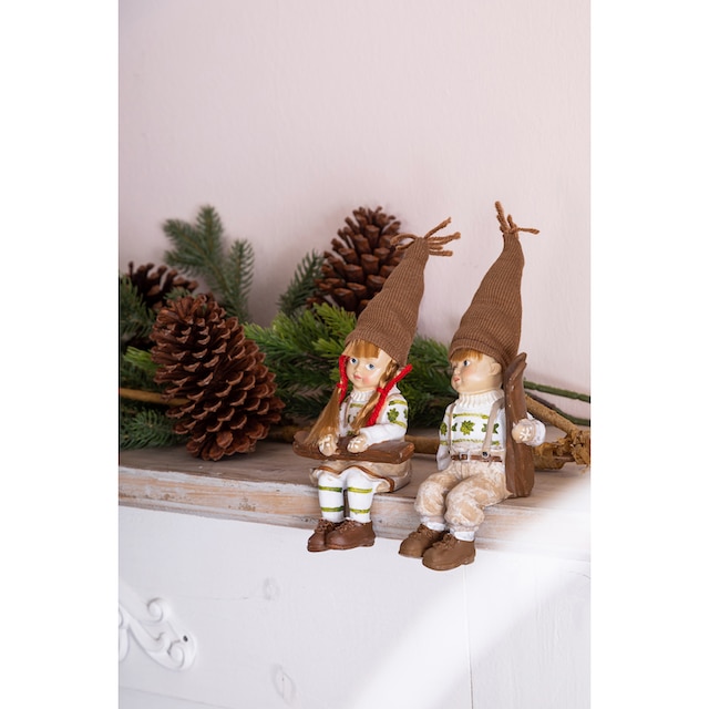 Myflair Möbel & Accessoires Weihnachtsfigur »Weihnachtsdeko«, Kantensitzer  Mädchen und Junge, Höhe ca. 14 cm bequem bestellen