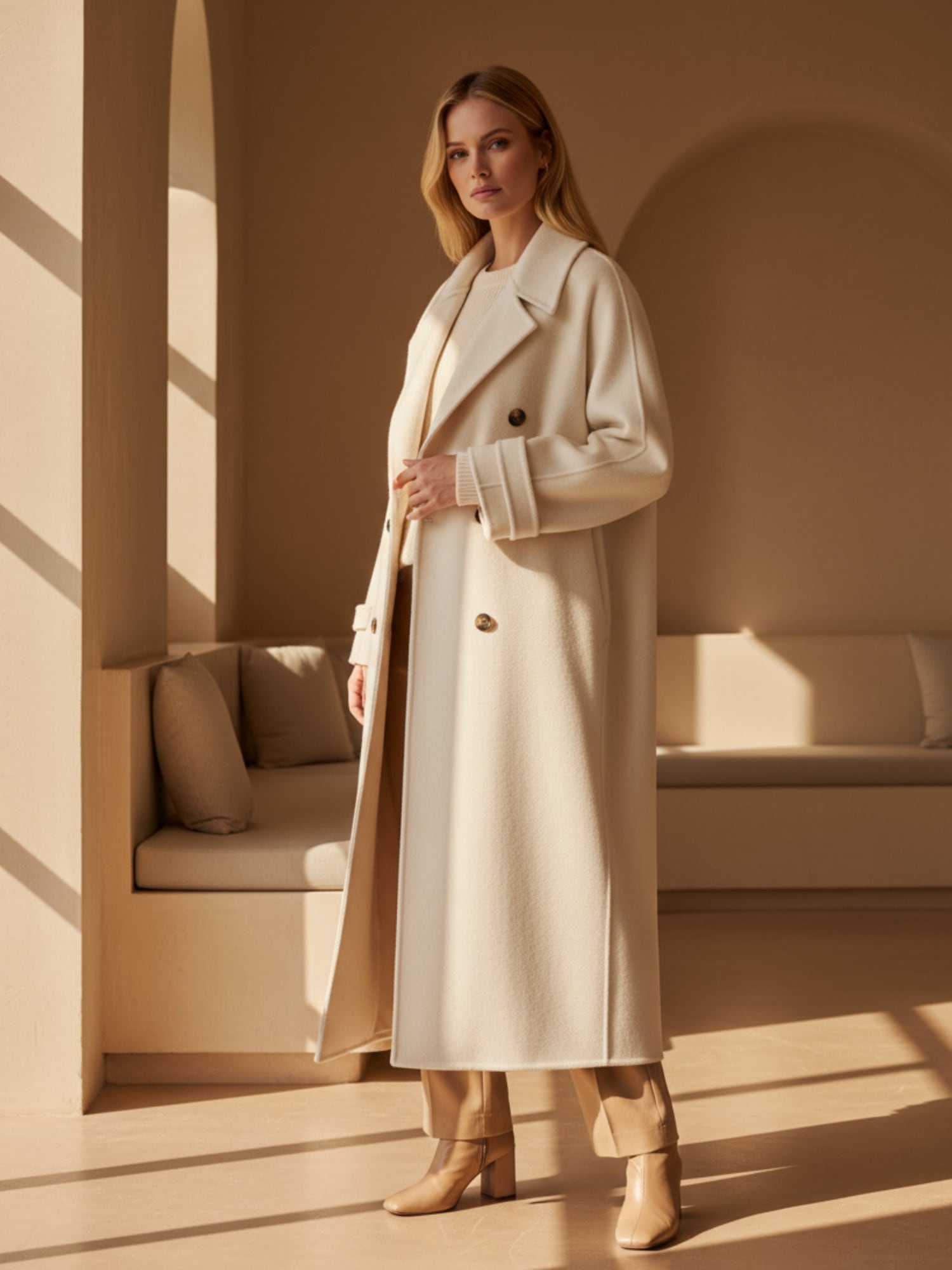 RICANO Wollmantel »Wollmantel Mirella« Handgefertigt, aus feinster Double-Face Wool