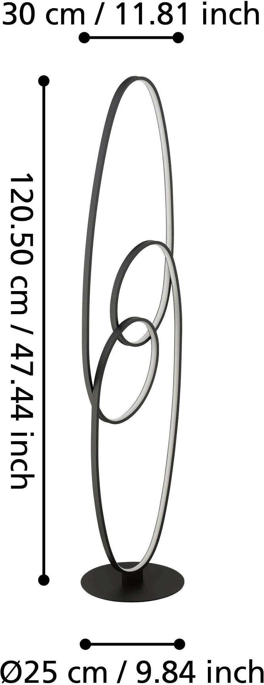 EGLO Stehlampe »GIANELLA Stehlampe - Alu, Stahl - LED - 38W - IP20« LED-Modul 1 Stk. Warmweiß Standleuchte, Leselampe, Wohzimmer, Schlafzimmer, L25 x B30 x H120,5cm