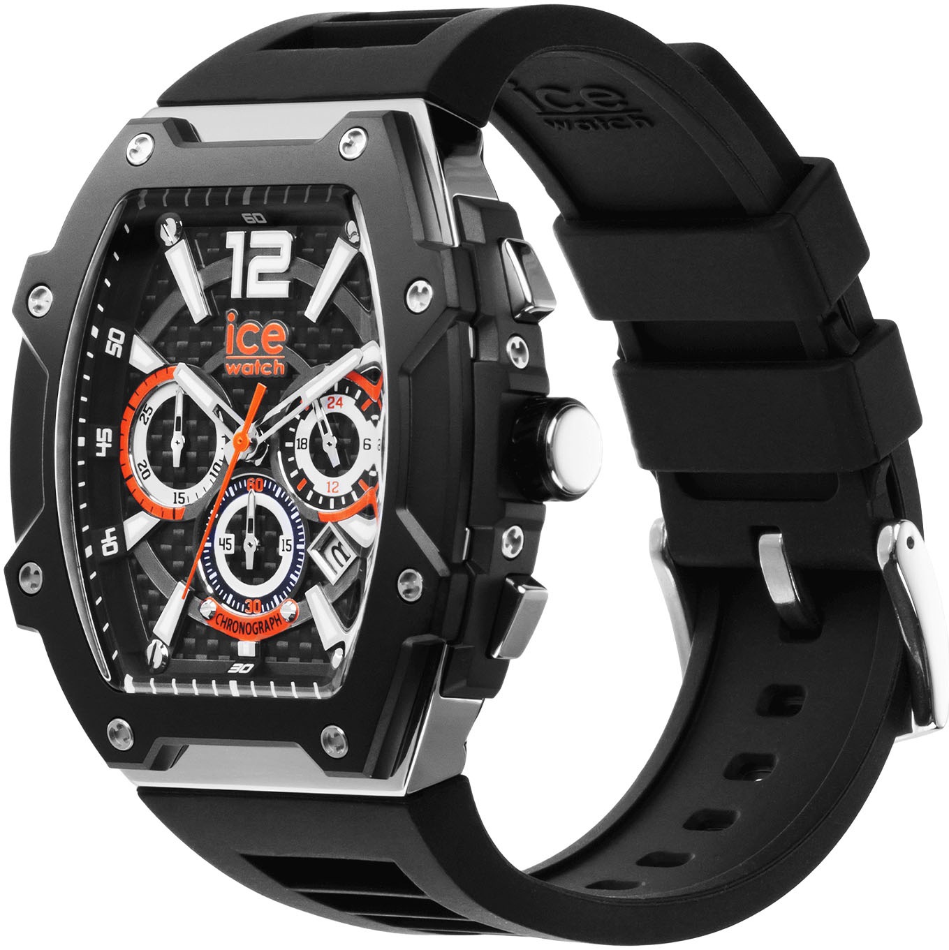 ice-watch Chronograph »ICE boliday - Steel - Large - CH« Armbanduhr, Quarzuhr, Herrenuhr, Silikonarmband, Stoppfunktion