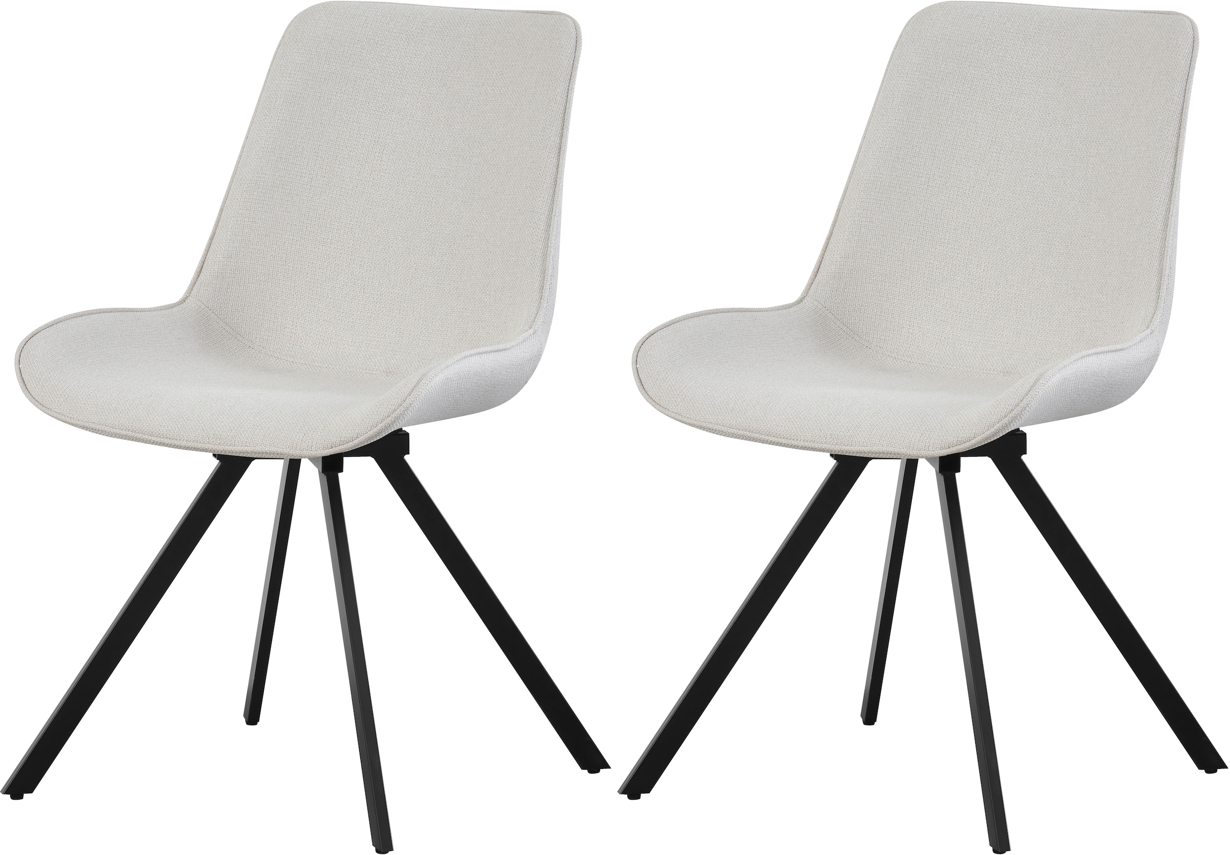 Home affaire Drehstuhl »INUVIK, 2er Set, mit Metallgestell in matt schwarz« (Set) 2 Stk.in verschiedenen Farben, Belsatbarkeit pro Stuhl 120 kg, 360° drehbar