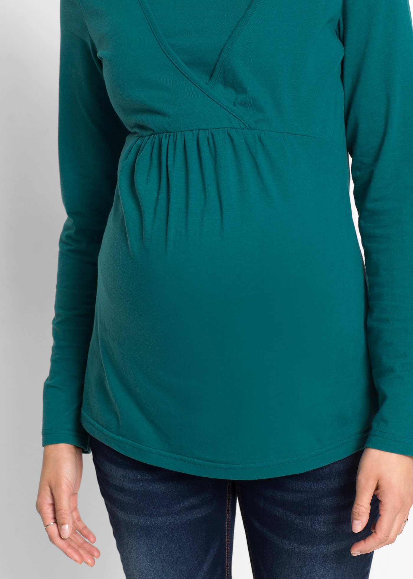 bonprix Stillshirt bequeme Passform, Wickelschnitt, 2-in-1 Umstands- und Stillfunktion
