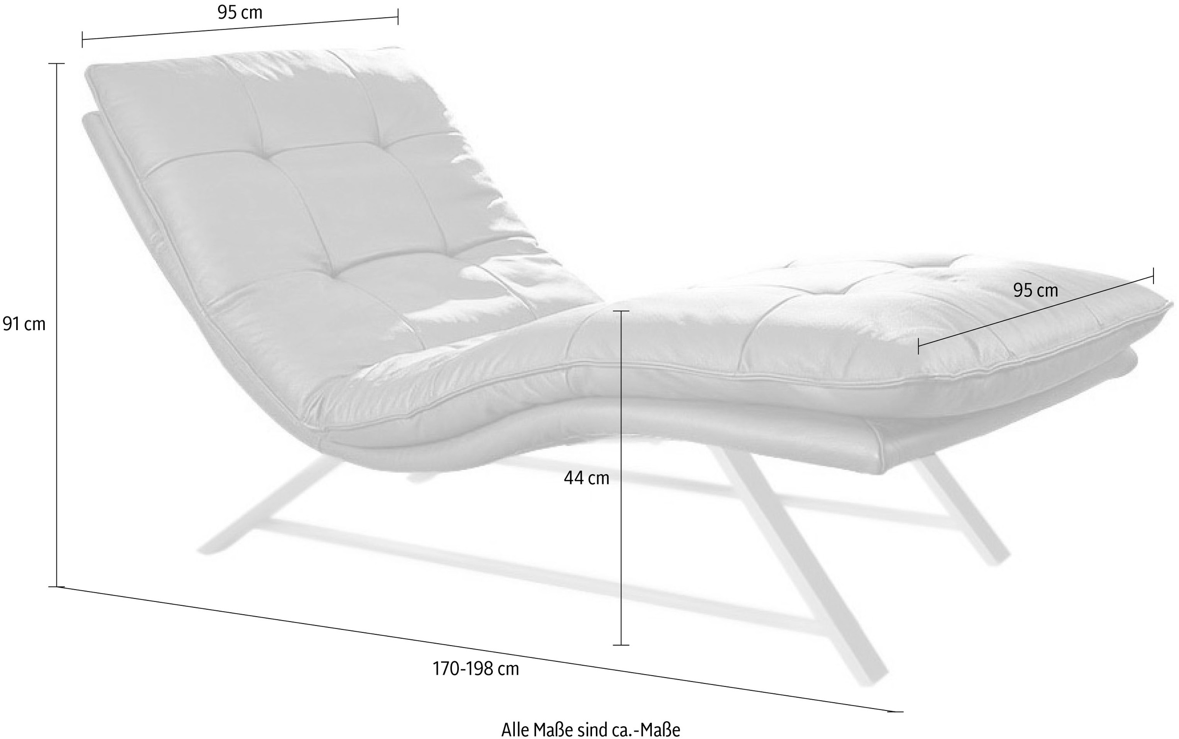 W.SCHILLIG Relaxliege »daily dreams«, in Waffelkissen-Optik, wahlweise mit Motor, Kufengestell, in 2 Breiten