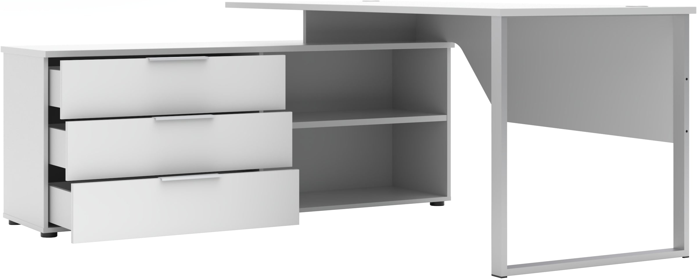 Innostyle Schreibtisch »Schreibtisch Santorin, 180/77/160 cm ( B/H/T)« 1 Stk. tlg. Tischplatten: kratzfest und wasserfest, 3 Schubladen, 2 Fächer