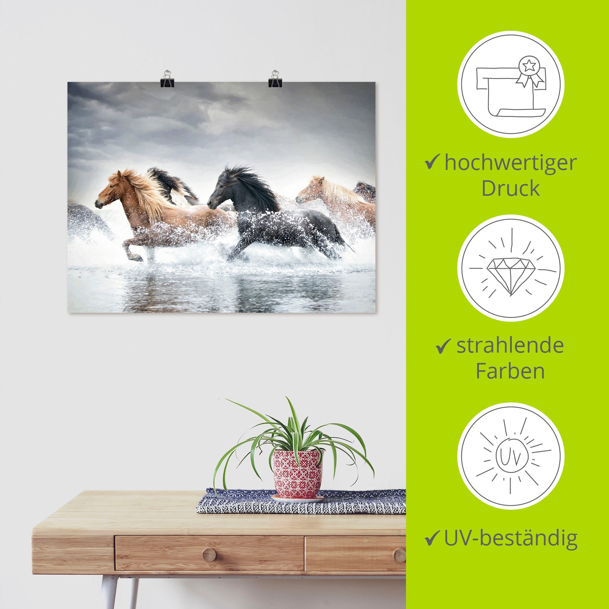 Artland Wandbild »Pferderennen V« Pferdebilder 1 Stk. tlg. als Leinwandbild, Poster in verschied. Größen