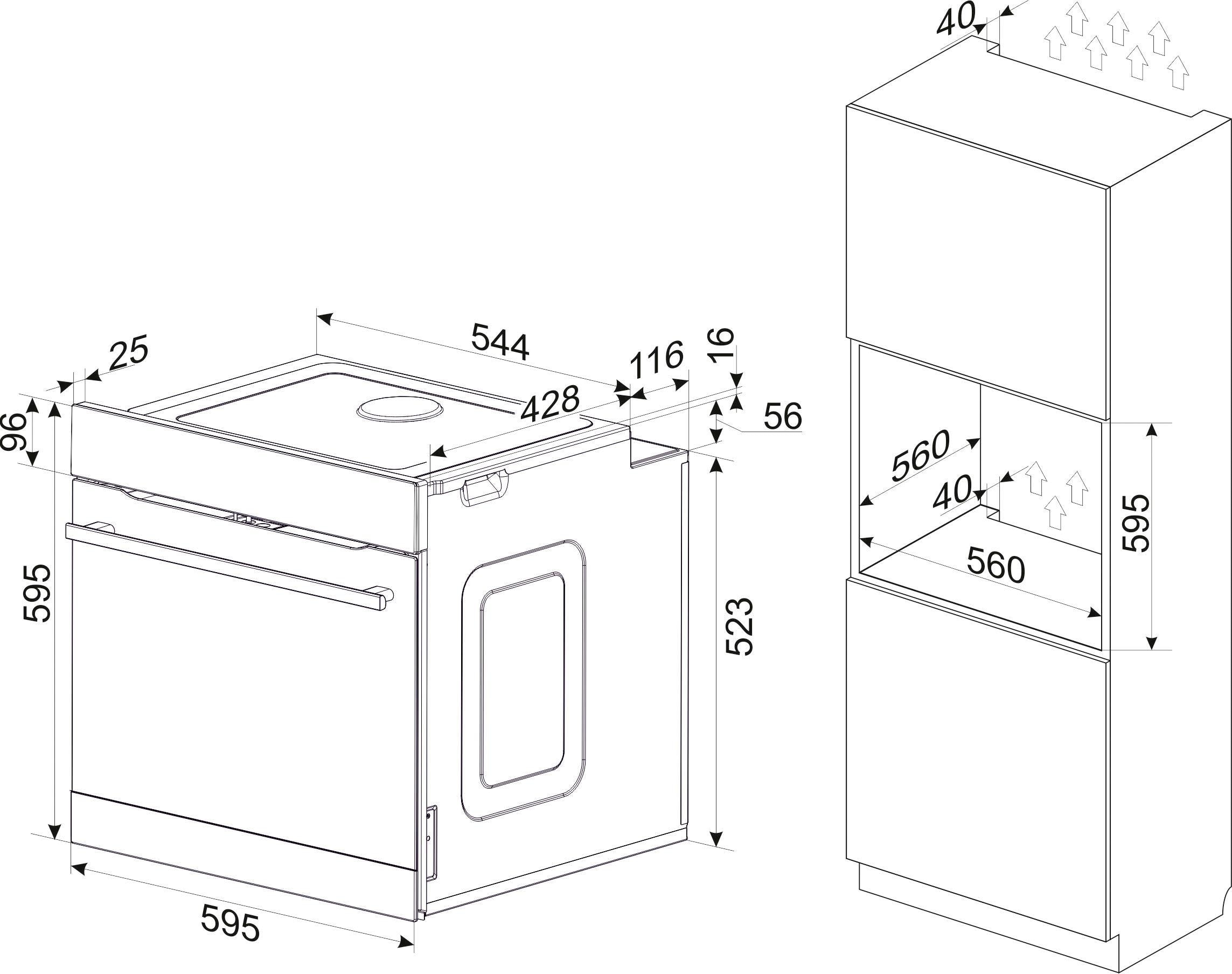 Amica Pyrolyse Backofen  »EBPX 946 610 S«, mit 2-fach-Teleskopauszug, Pyrolyse-Selbstreinigung, XXL-Garraum