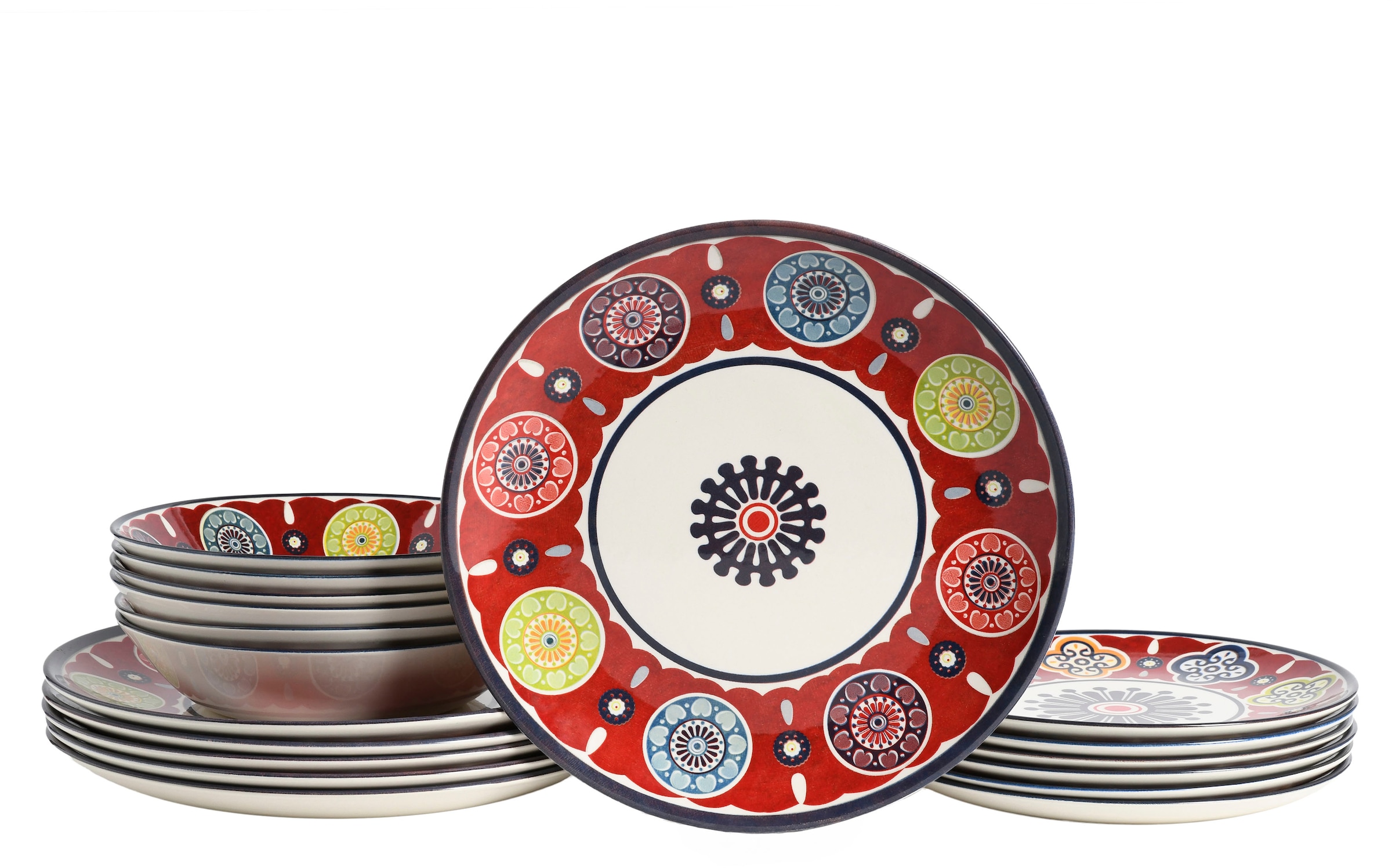 CreaTable Teller-Set »Sumaya, Teller Set 18-tlg« Mandala Motive