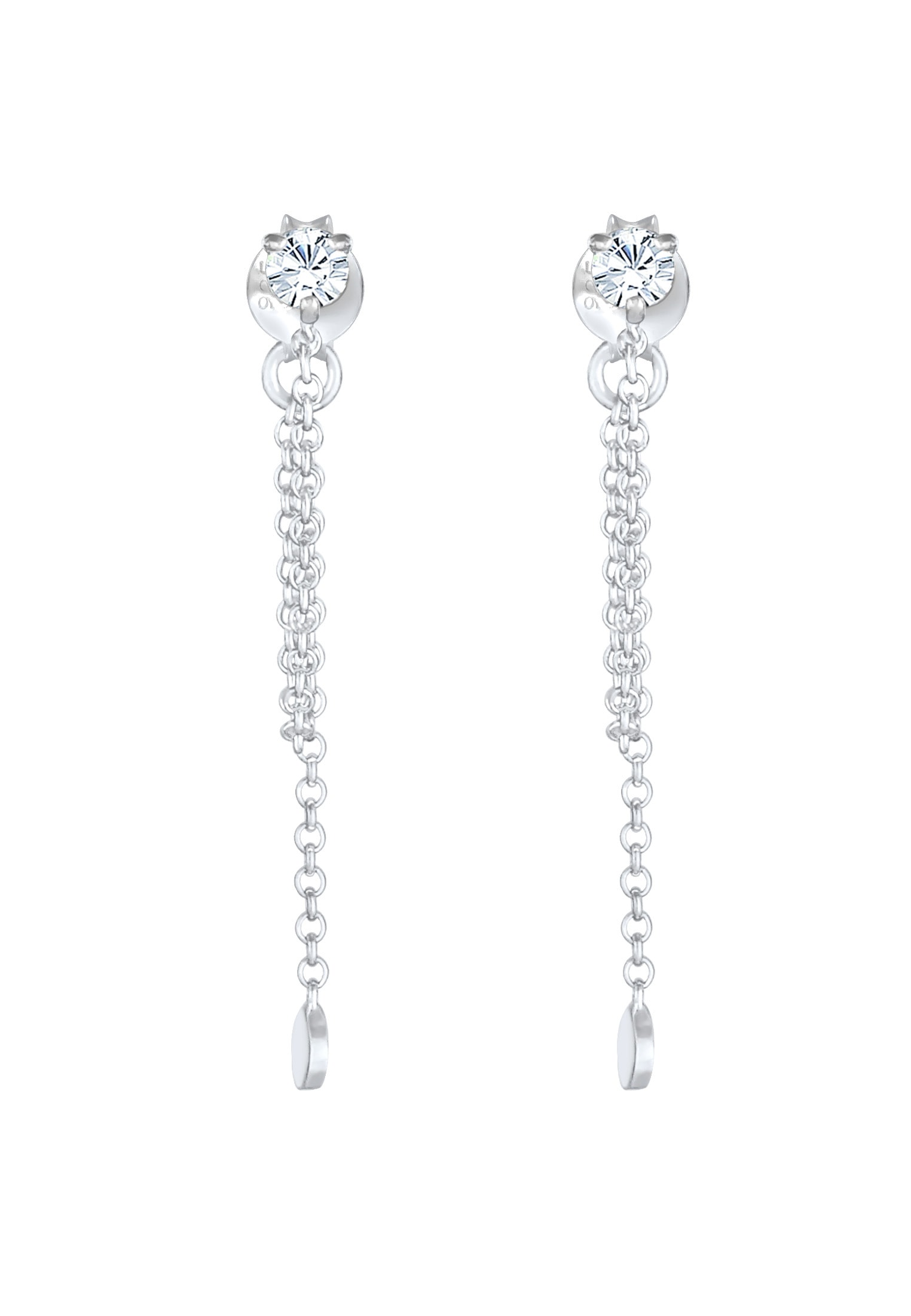 Elli Paar Ohrhänger »Ohrringe Rund Kristalle Ketten Look 925 Sterling Silber«