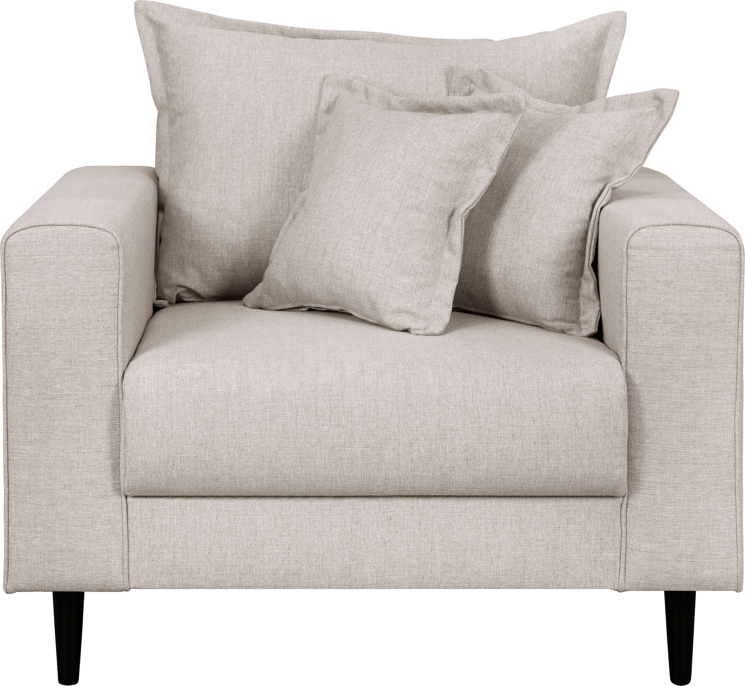 Home affaire Sessel »VEYRAS Loungesessel, Maße B/T/H: 95/84/76 cm«, mit Wellenunterfederung, incl. Kissen