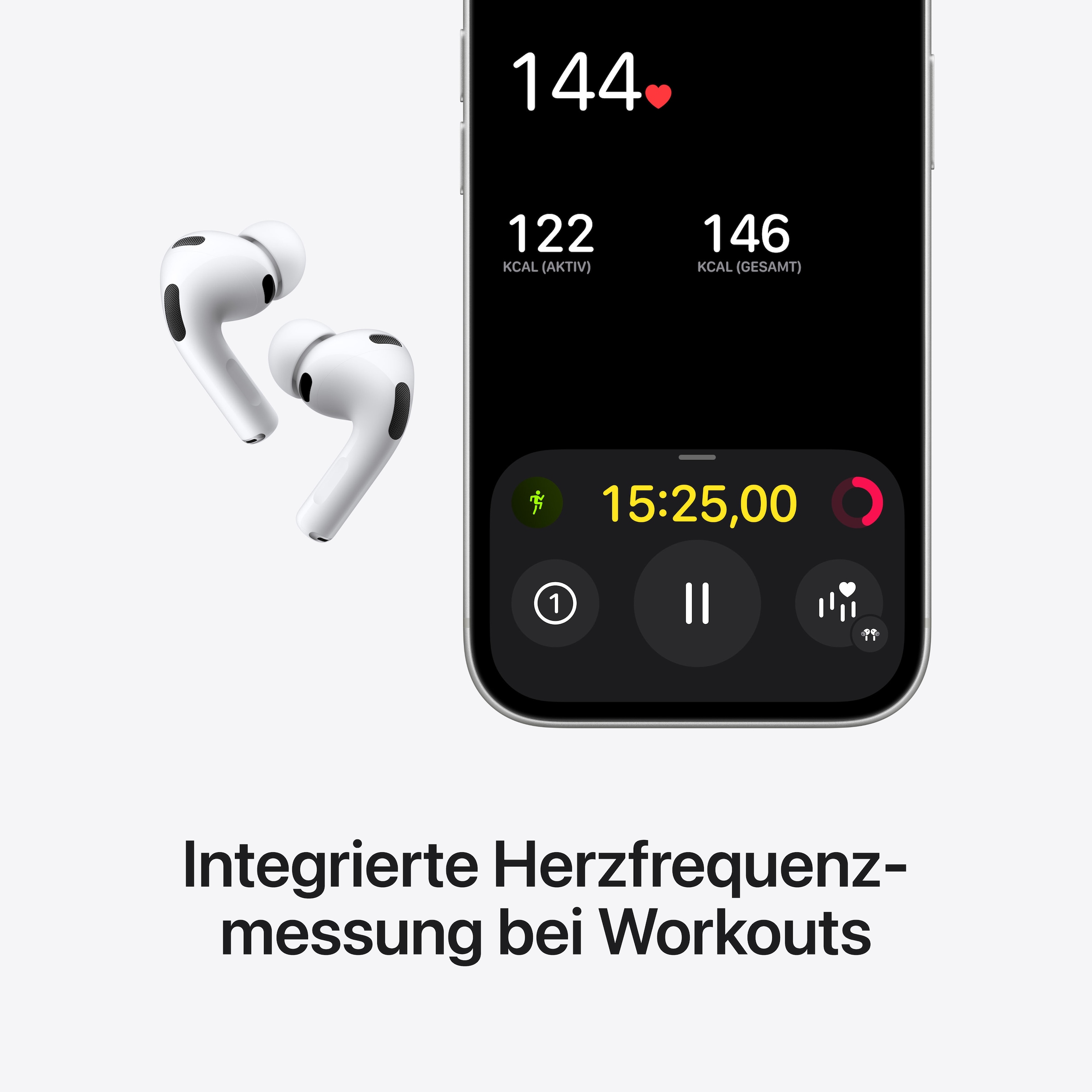 Apple wireless In-Ear-Kopfhörer »AirPods Pro 3« Bluetooth Active Noise Cancelling (ANC) | Transparenzmodus | True Wireless | integrierte Steuerung für Anrufe und Musik | kompatibel mit Siri Mit dem neuen Update: Live Übersetzung